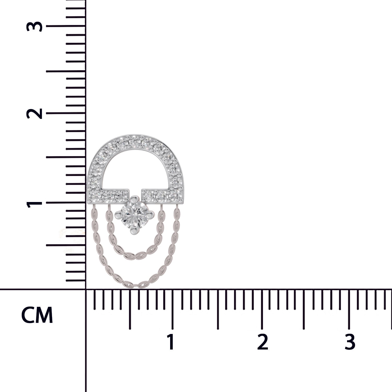 0.46 Carat Chain Drop Stud Earrings for Women | 14K White Gold