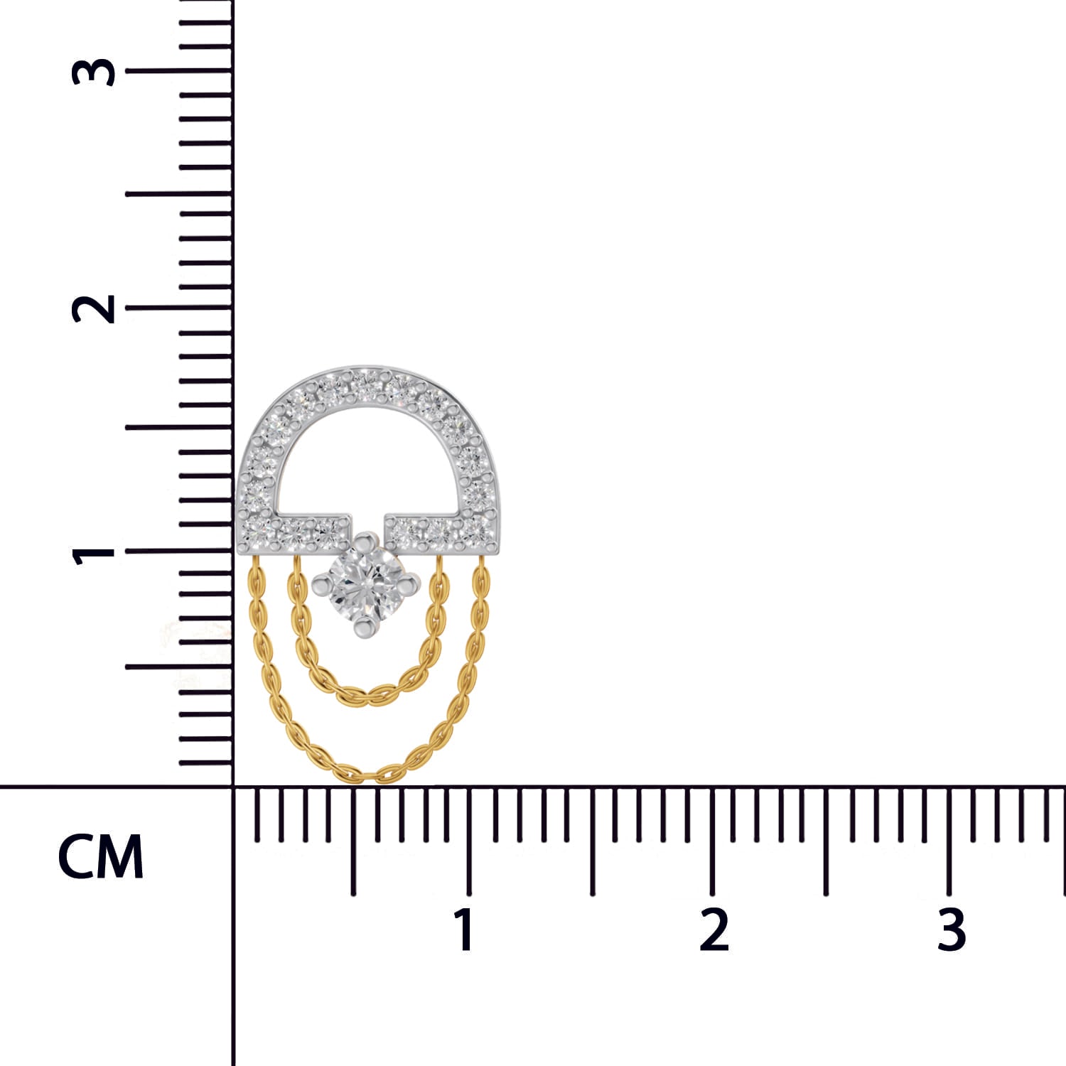 0.46 Carat Chain Drop Stud Earrings for Women | 14K Yellow Gold