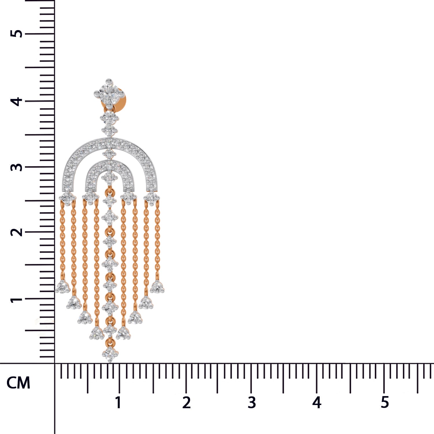 1.45 Carat Chandelier Earrings for Women | 14K Rose Gold