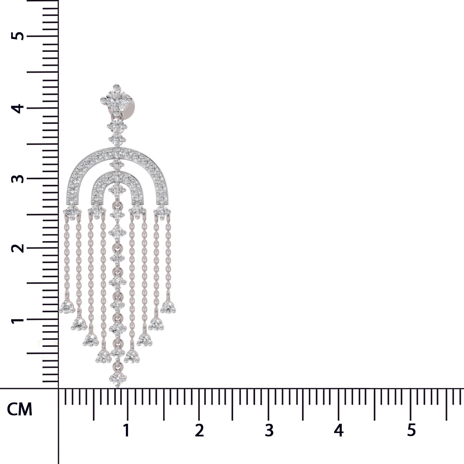 1.45 Carat Chandelier Earrings for Women | 14K White Gold