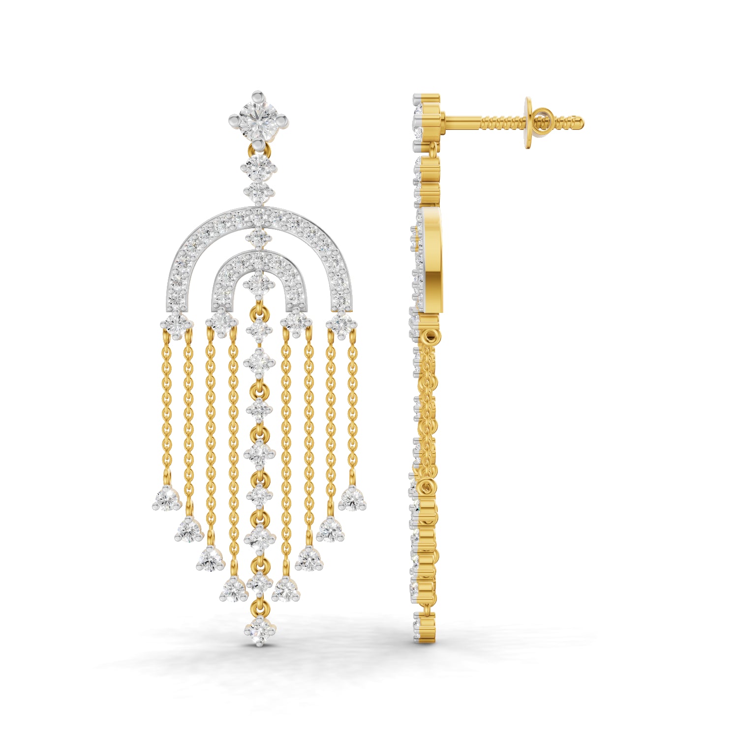 1.45 Carat Chandelier Earrings for Women | 14K Yellow Gold
