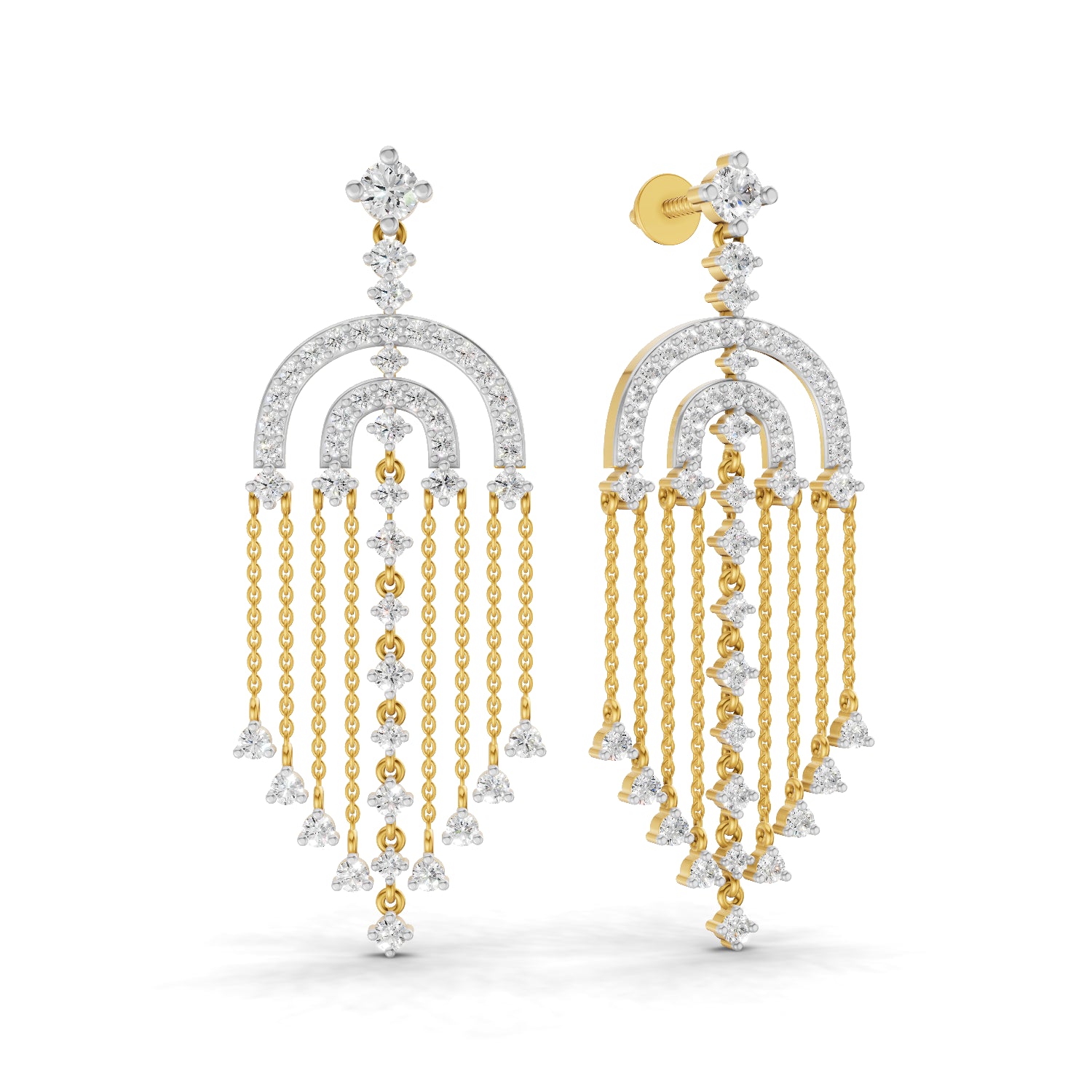 1.45 Carat Chandelier Earrings for Women | 14K Yellow Gold