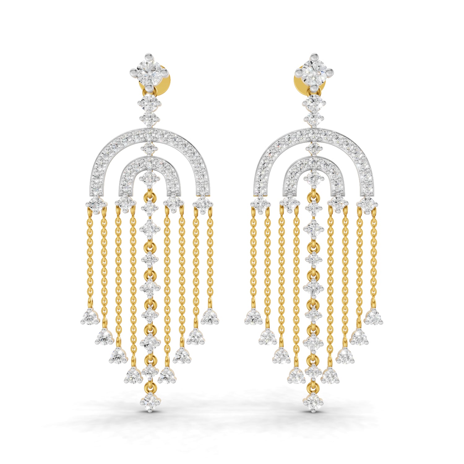 1.45 Carat Chandelier Earrings for Women | 14K Yellow Gold