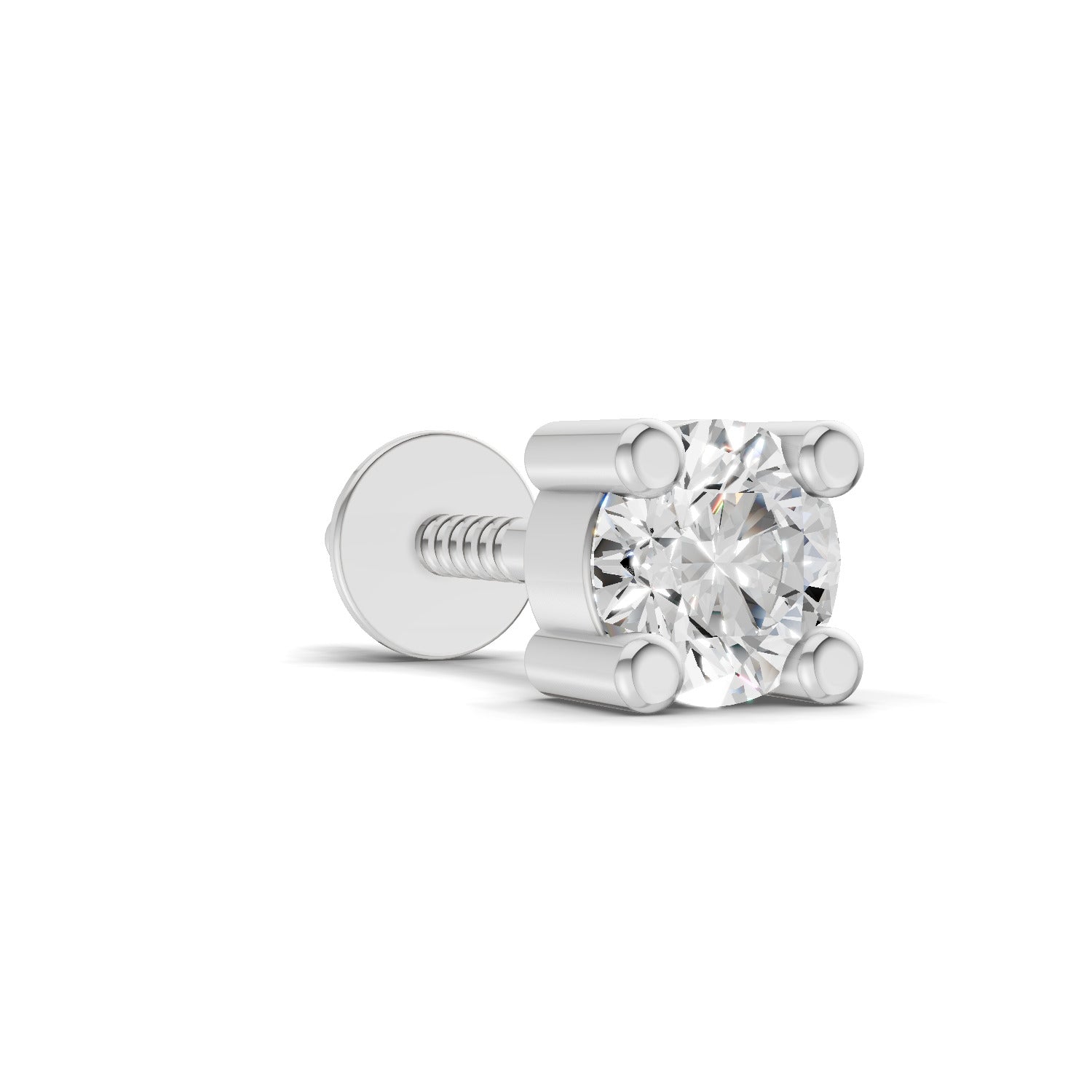 0.4 Carat Round Shape Solitaire Men's Stud | 14K Rose Gold