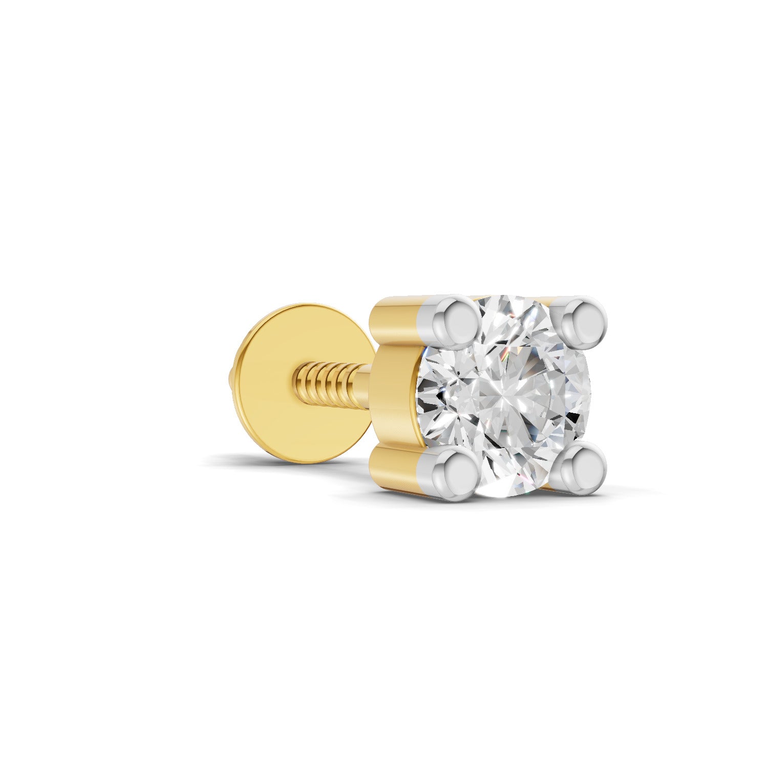 0.4 Carat Round Shape Solitaire Men's Stud | 14K Rose Gold