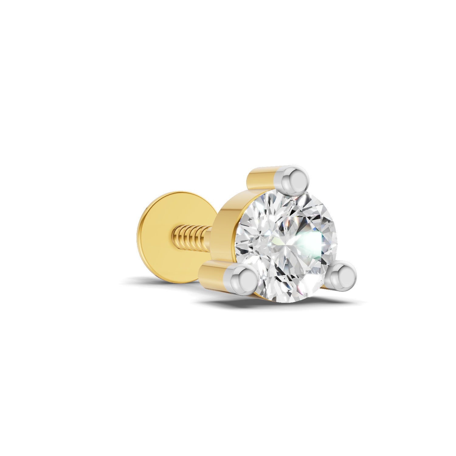 0.4 Carat Prime Cut Mens Stud Earrings | 14K Yellow Gold