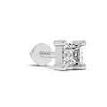 0.2 Carat Princess Shape Solitaire Men's Stud | 14K White Gold