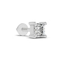 0.3 Carat Princess Shape Solitaire Men's Stud | 14K White Gold