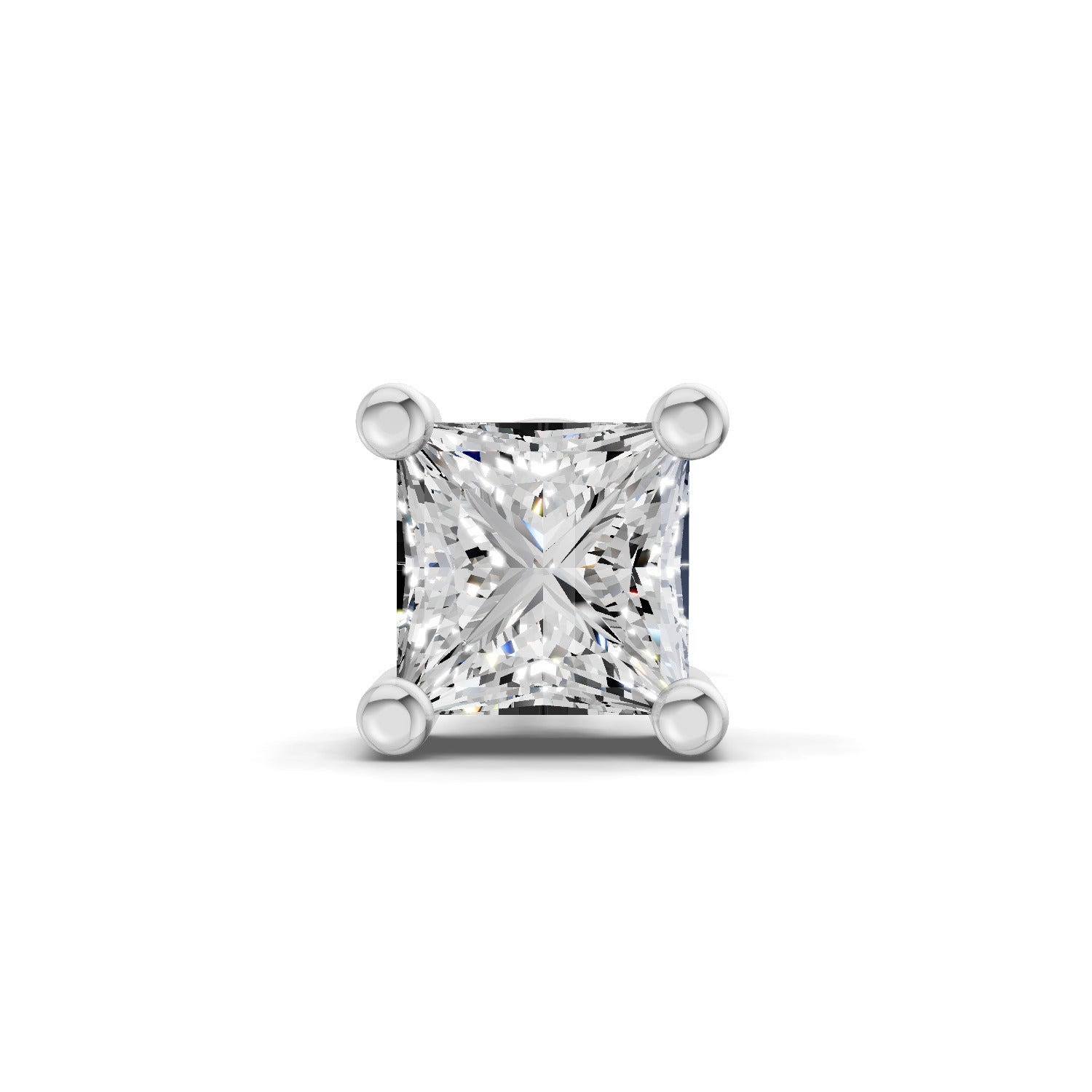 0.4 Carat Princess Shape Solitaire Earring| 14K Yellow Gold