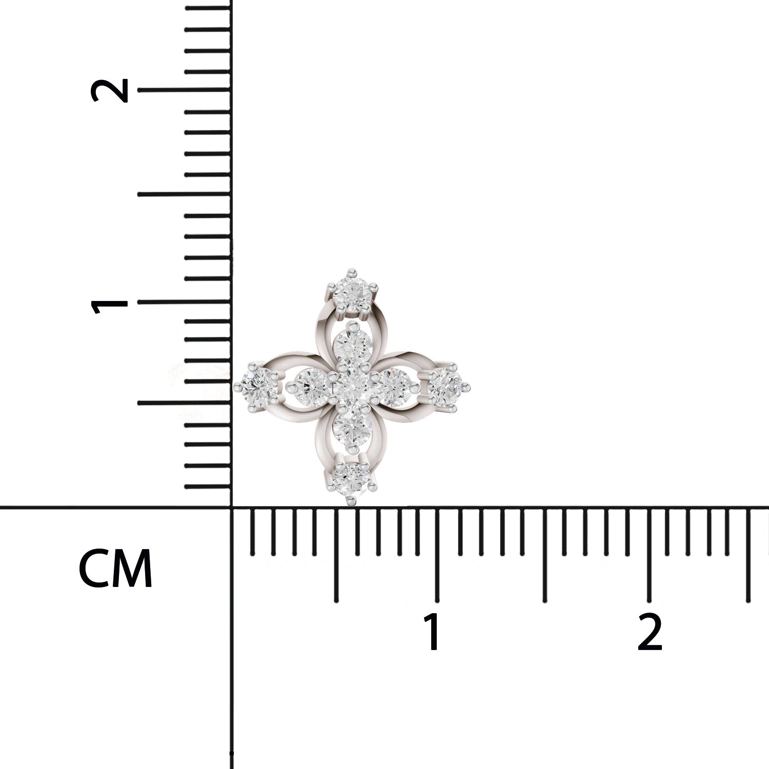 0.36 Carat Floral Stud Earrings | 14K White Gold
