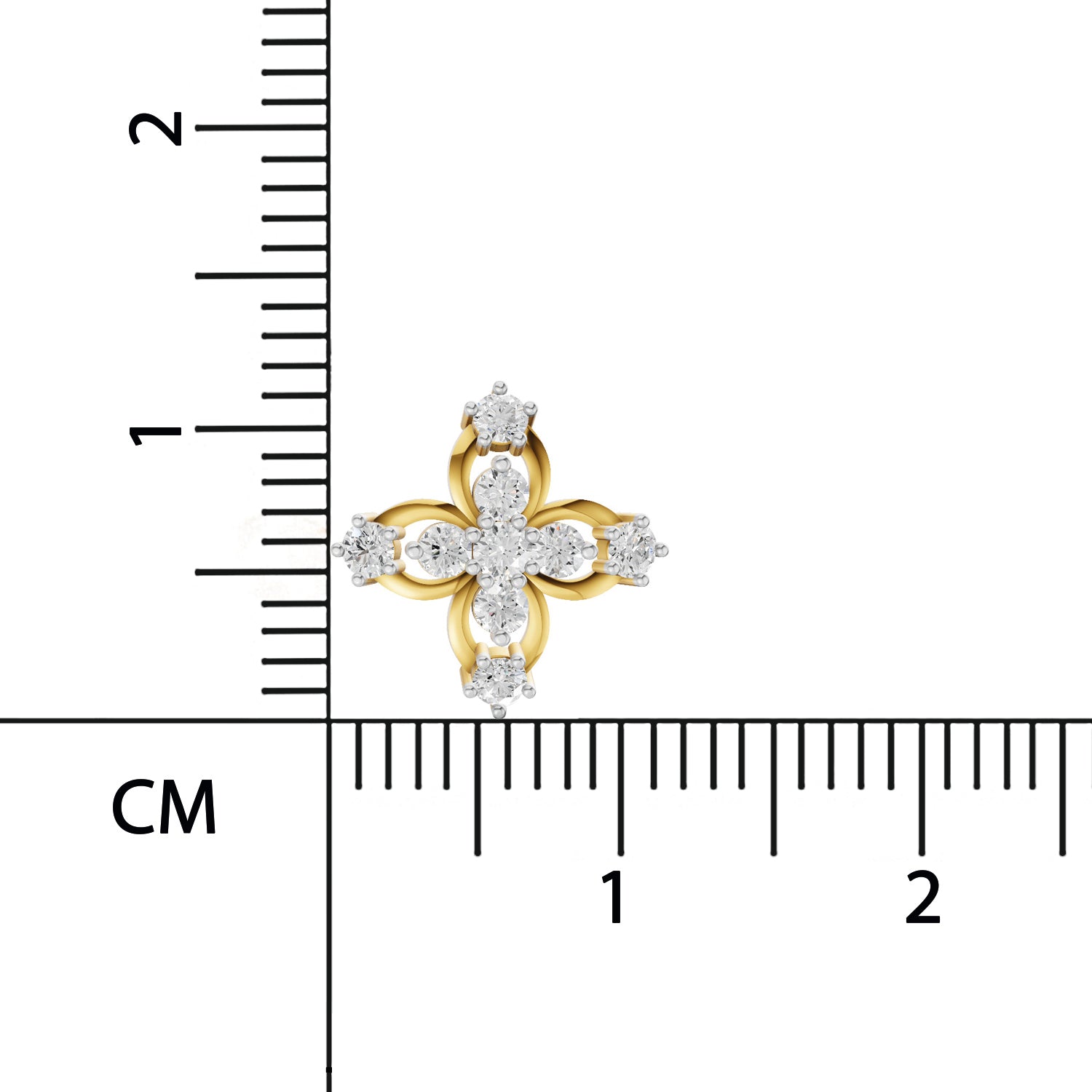 0.36 Carat Floral Stud Earrings | 14K Yellow Gold