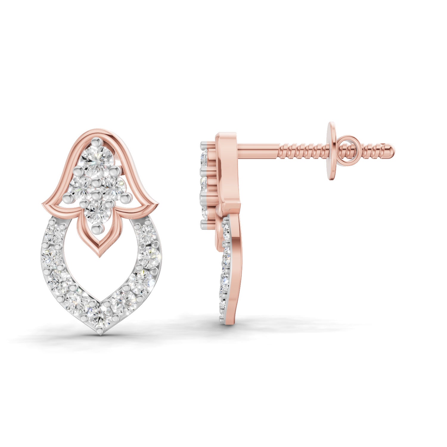 0.45 Carat Celestia Spark Earrings for Women | 14K Rose Gold
