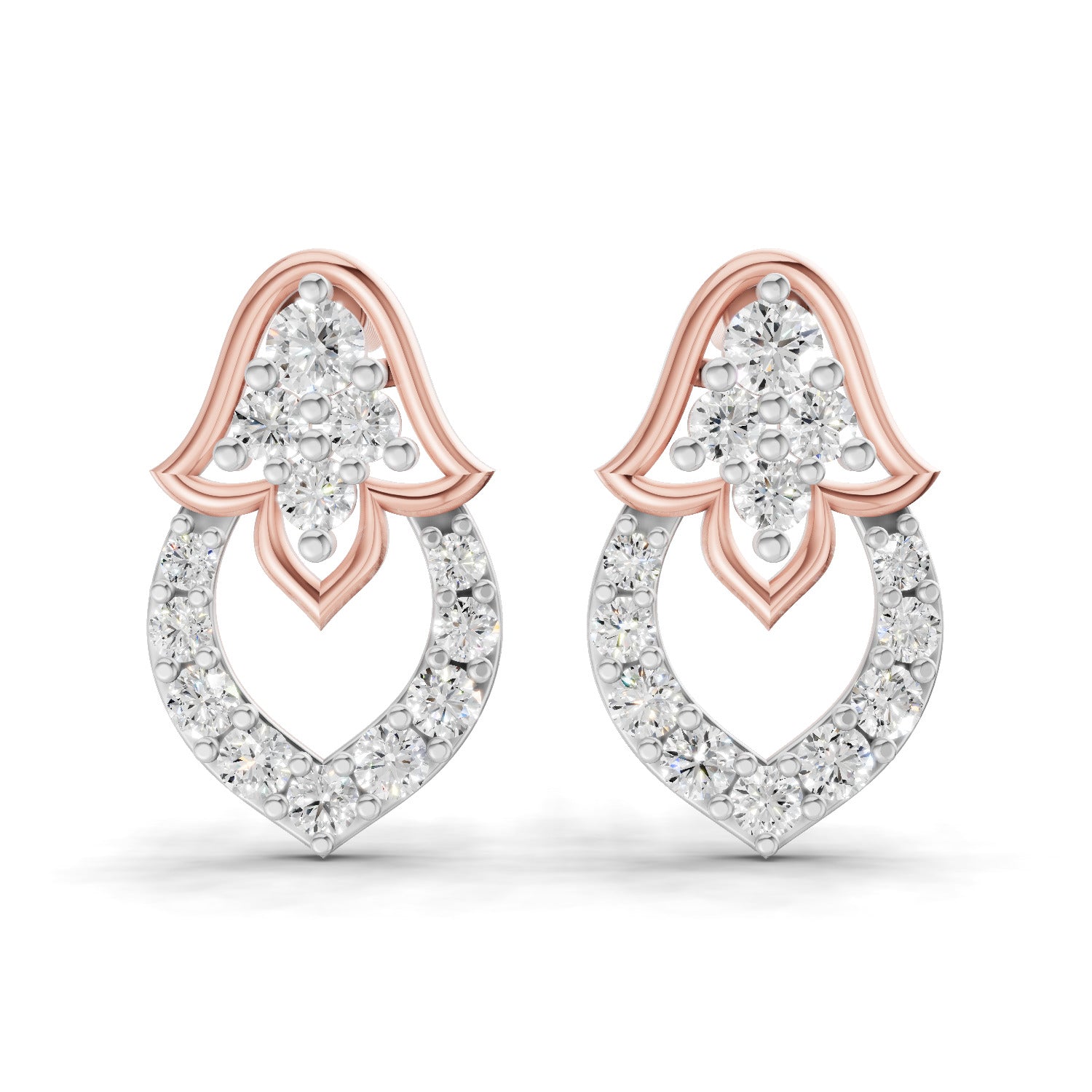 0.45 Carat Celestia Spark Earrings for Women | 14K Rose Gold