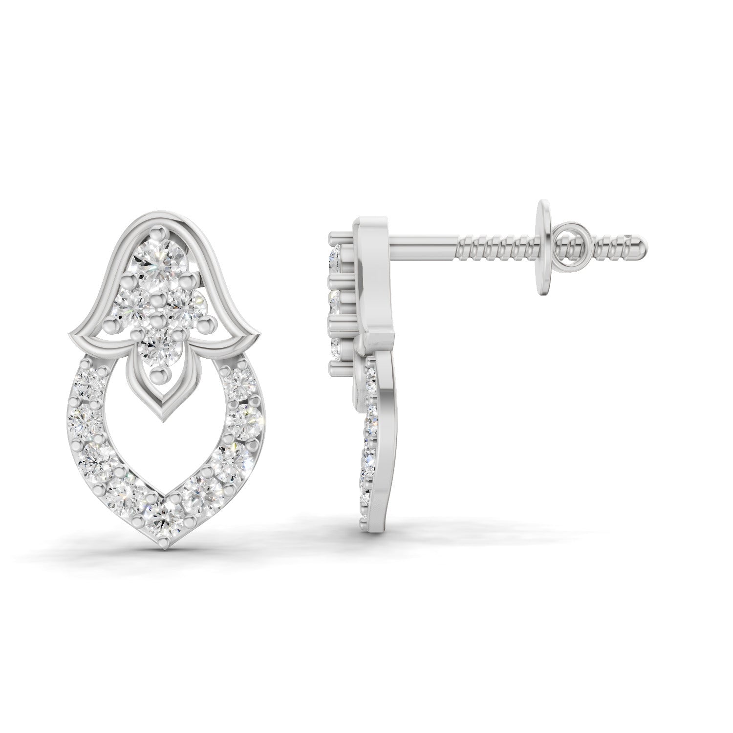 0.45 Carat Celestia Spark Earrings for Women | 14K White Gold