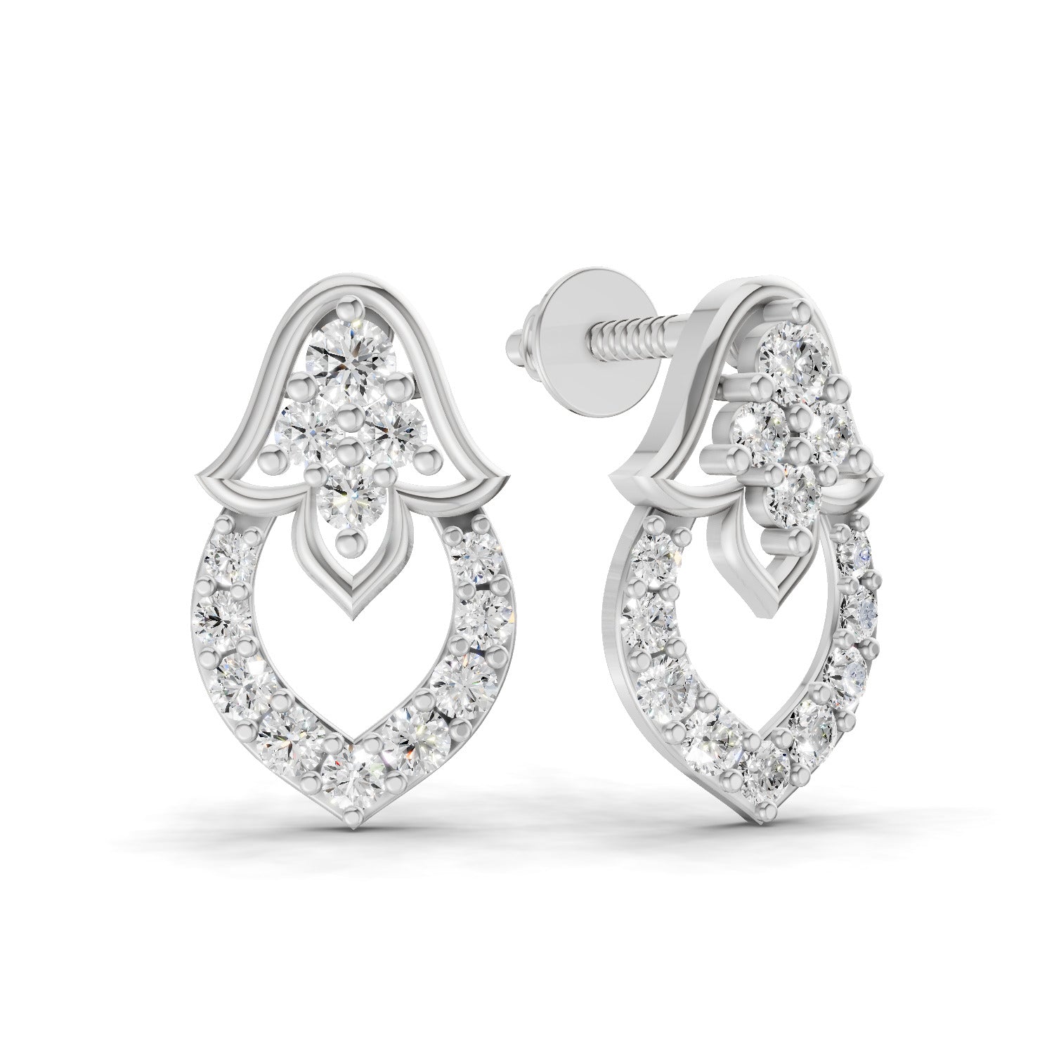 0.45 Carat Celestia Spark Earrings for Women | 14K White Gold