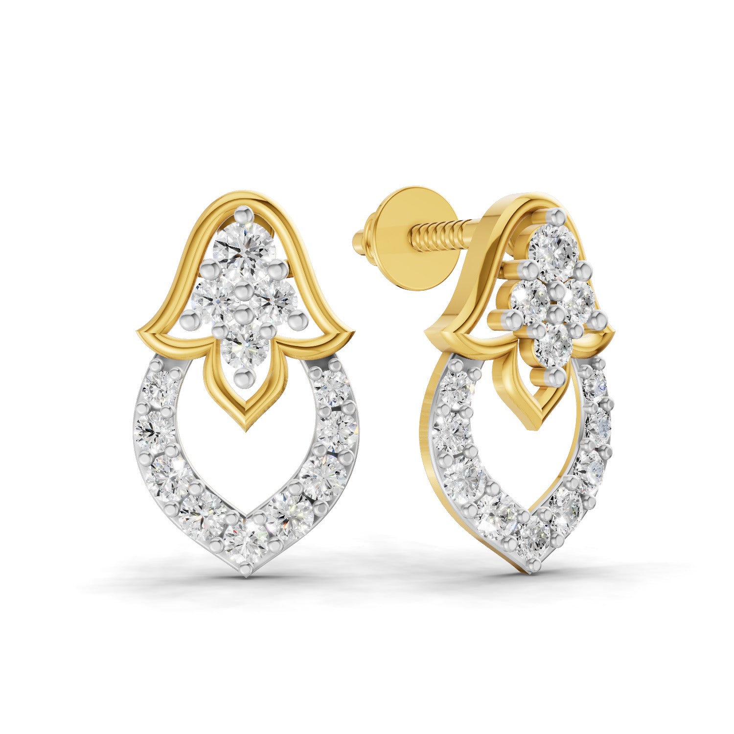 0.45 Carat Celestia Spark Earrings for Women | 14K Yellow Gold