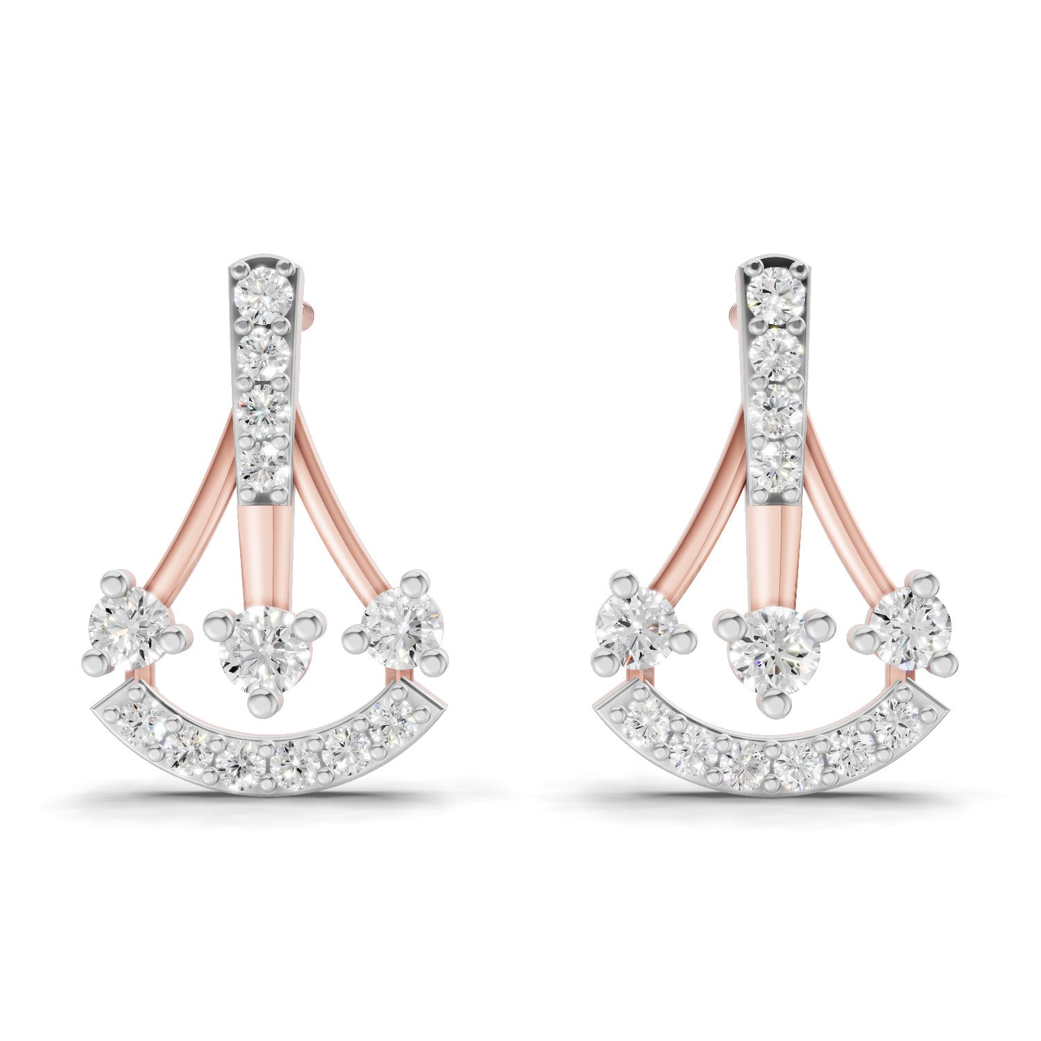 0.46 Carat Trinity Sparkle Earrings | 14K Rose Gold