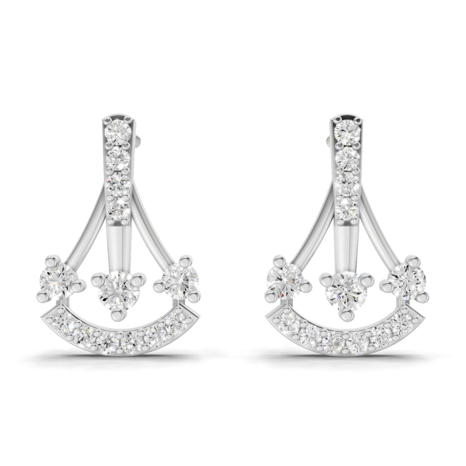 0.46 Carat Trinity Sparkle Earrings | 14K White Gold