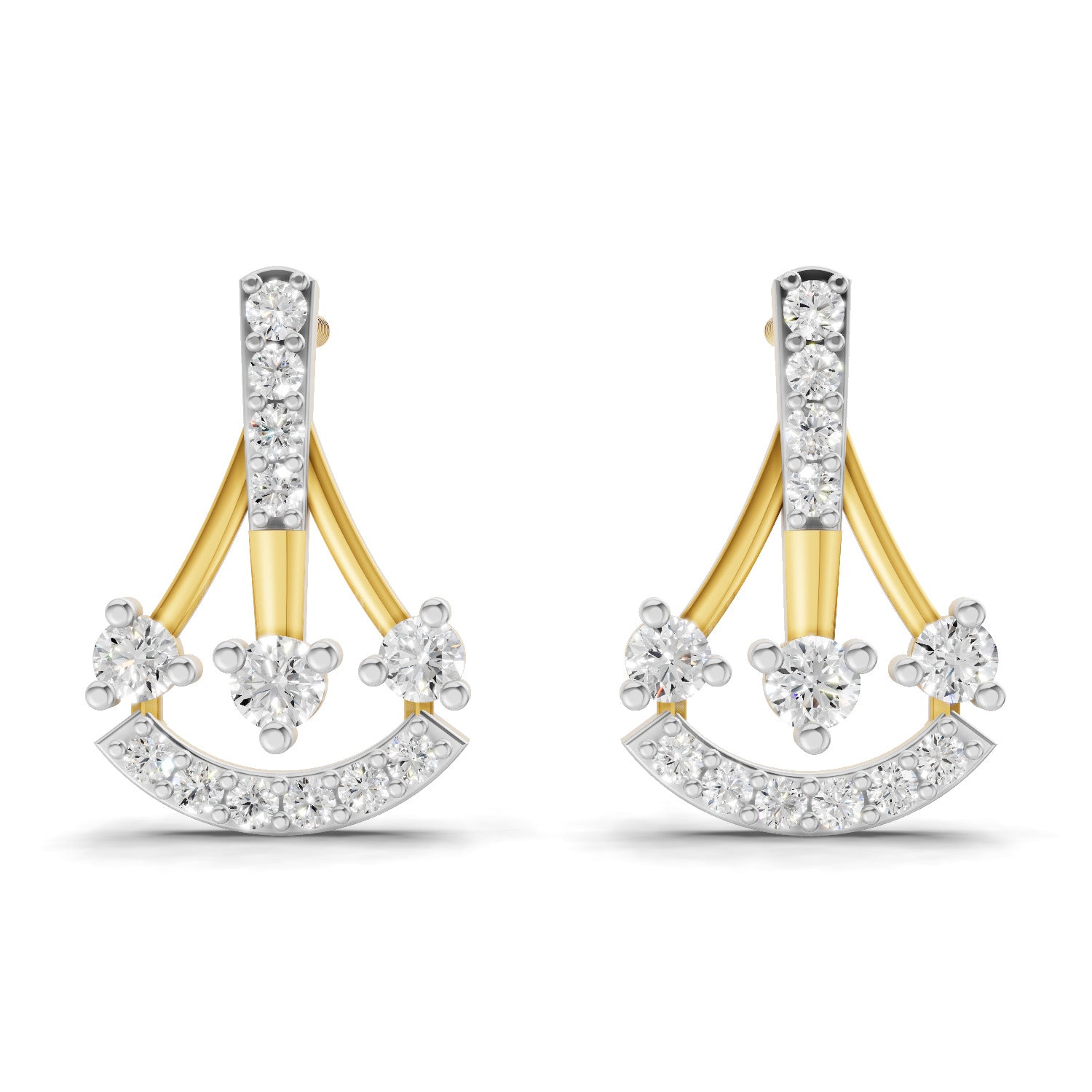 0.46 Carat Trinity Sparkle Earrings | 14K Yellow Gold