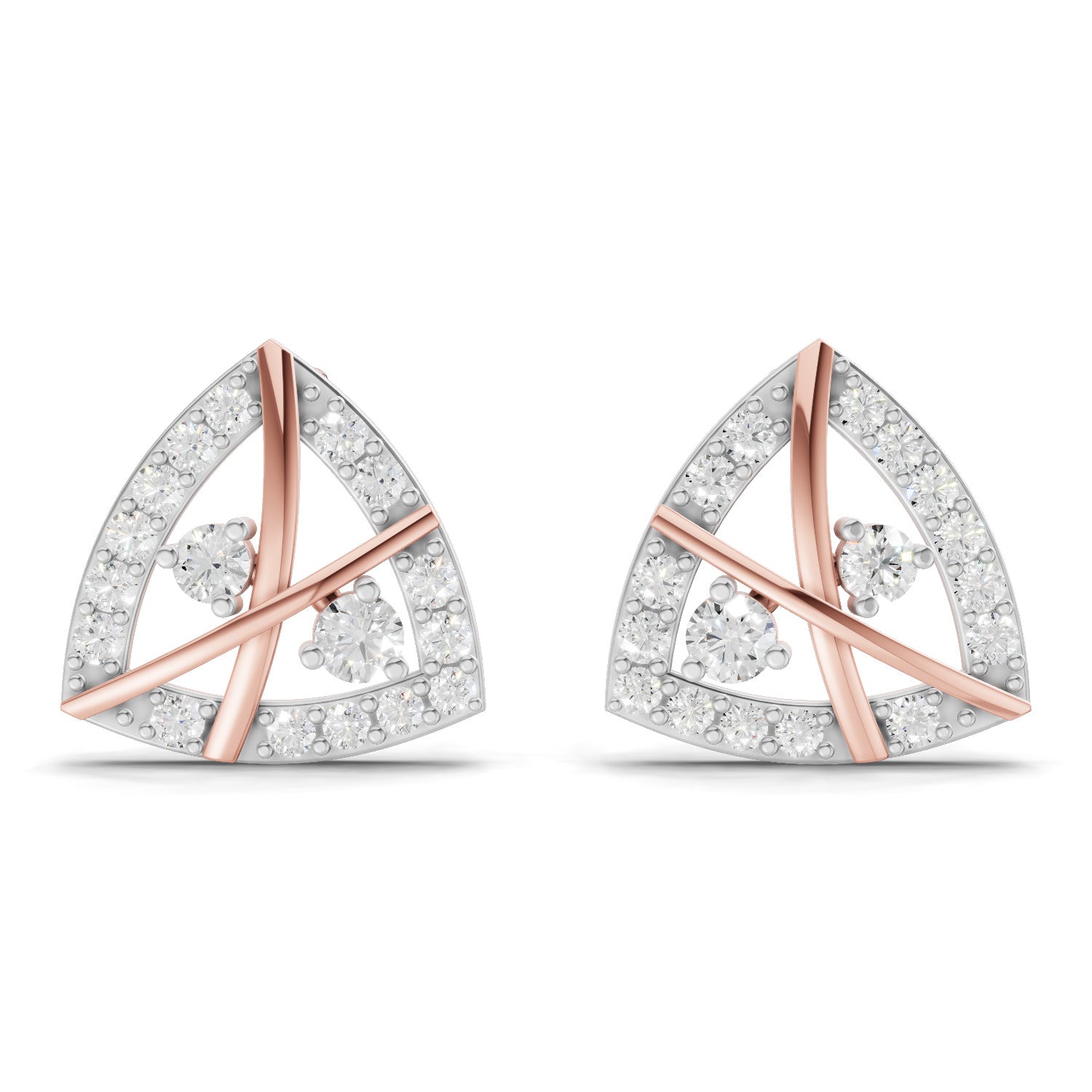 0.45 Carat Facetra Earrings for Women | 14K Rose Gold