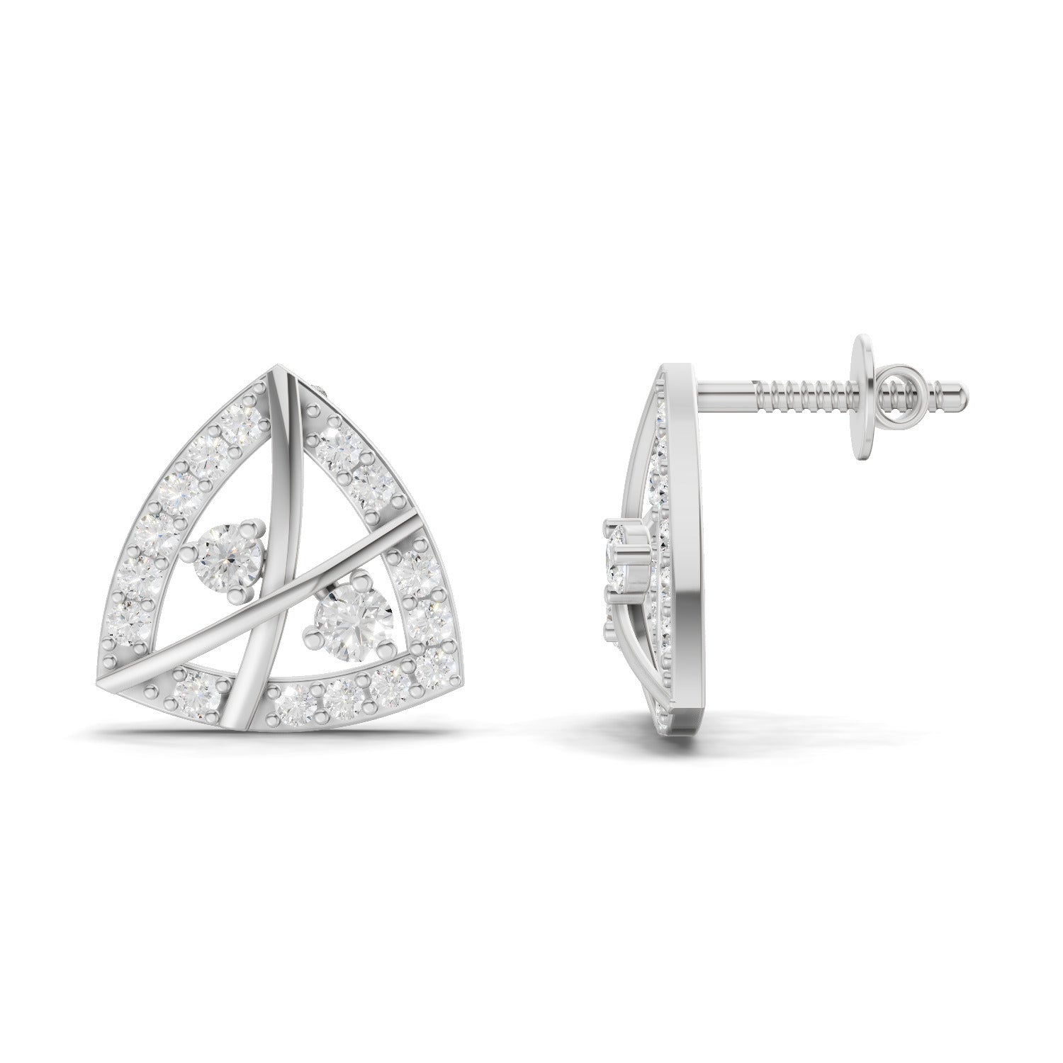 0.45 Carat Facetra Earrings for Women | 14K White Gold