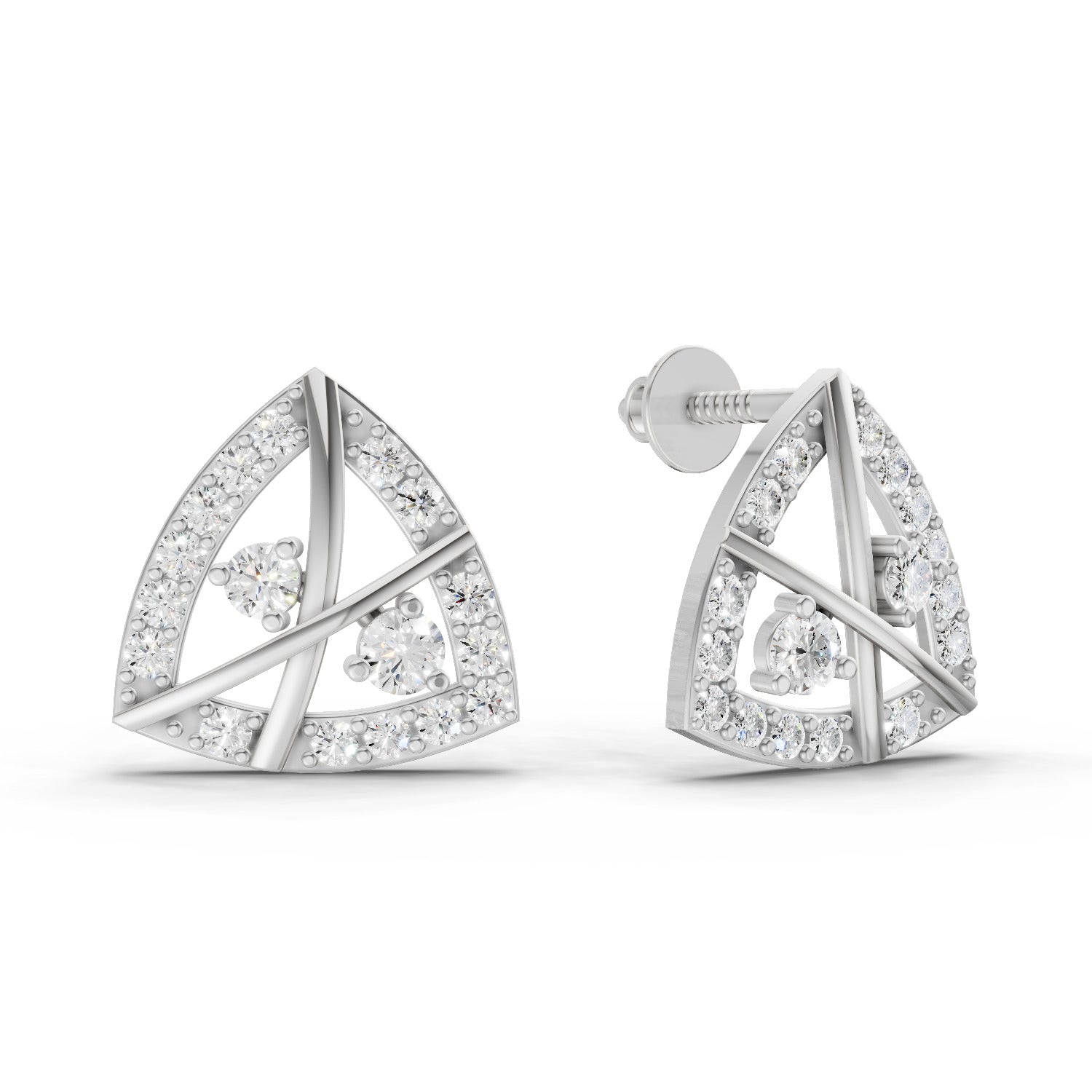 0.45 Carat Facetra Earrings | 14K White Gold