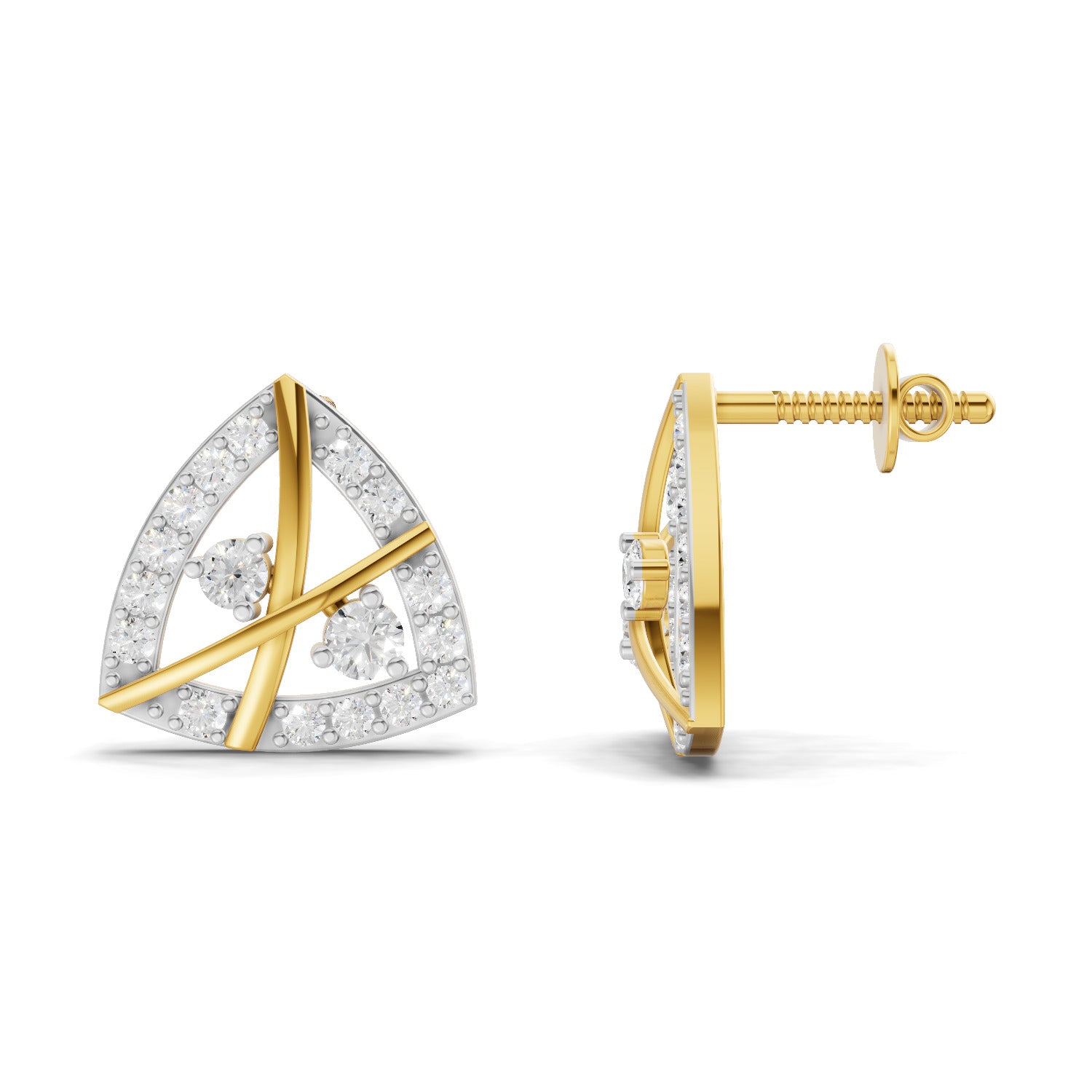 0.45 Carat Facetra Earrings for Women | 14K Yellow Gold
