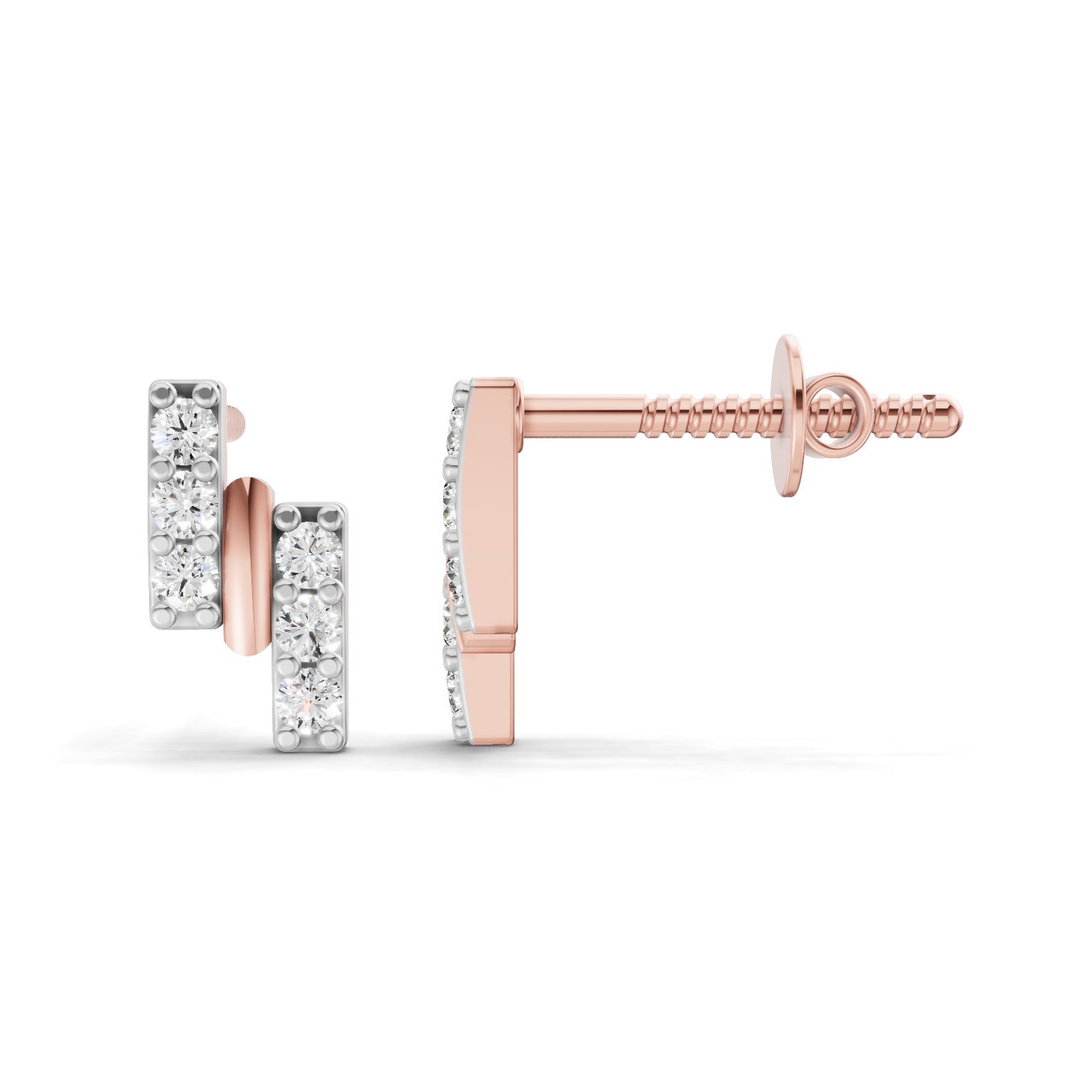 0.22 Carat Earrings for Women | 14K Rose Gold