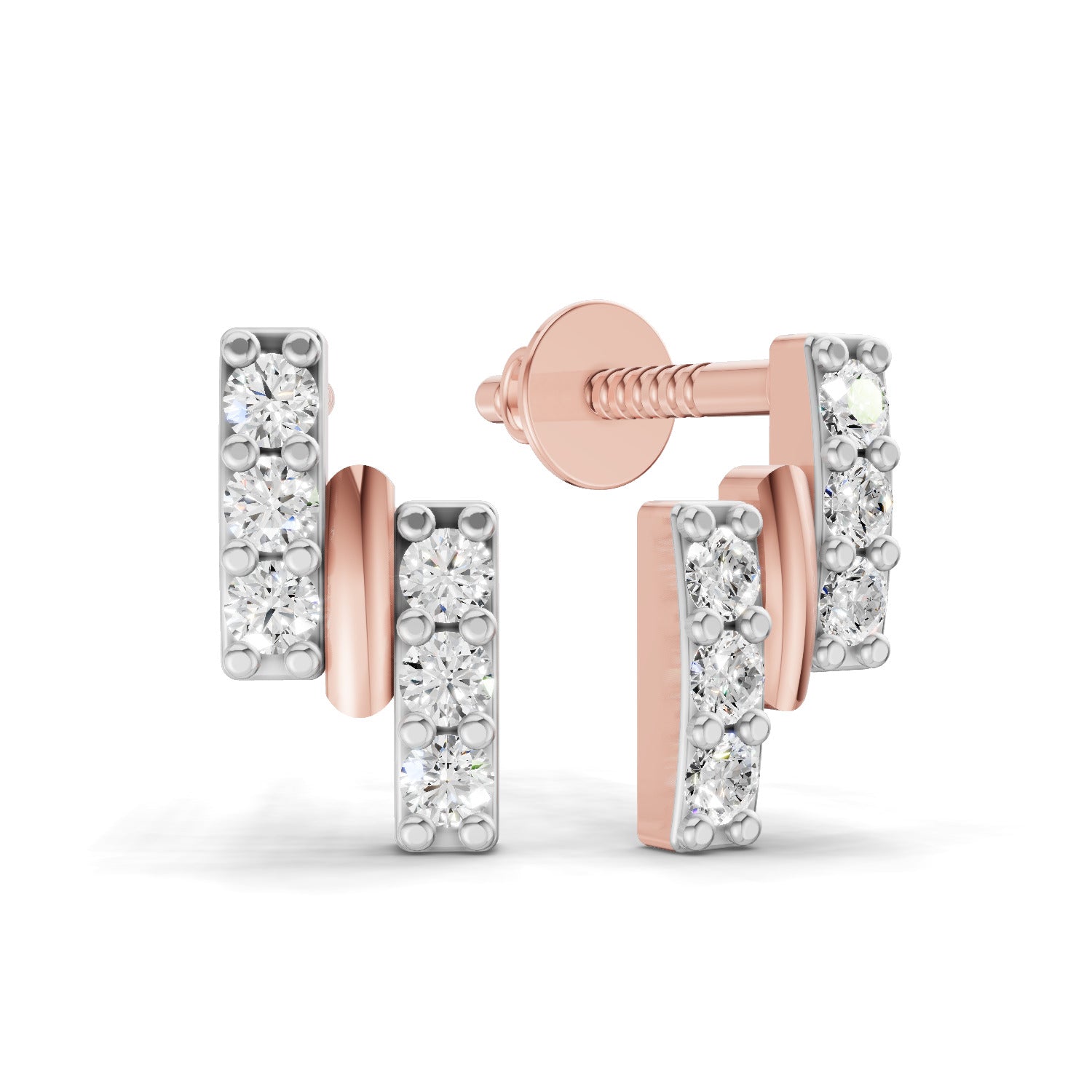 0.22 Carat Earrings for Women | 14K Rose Gold