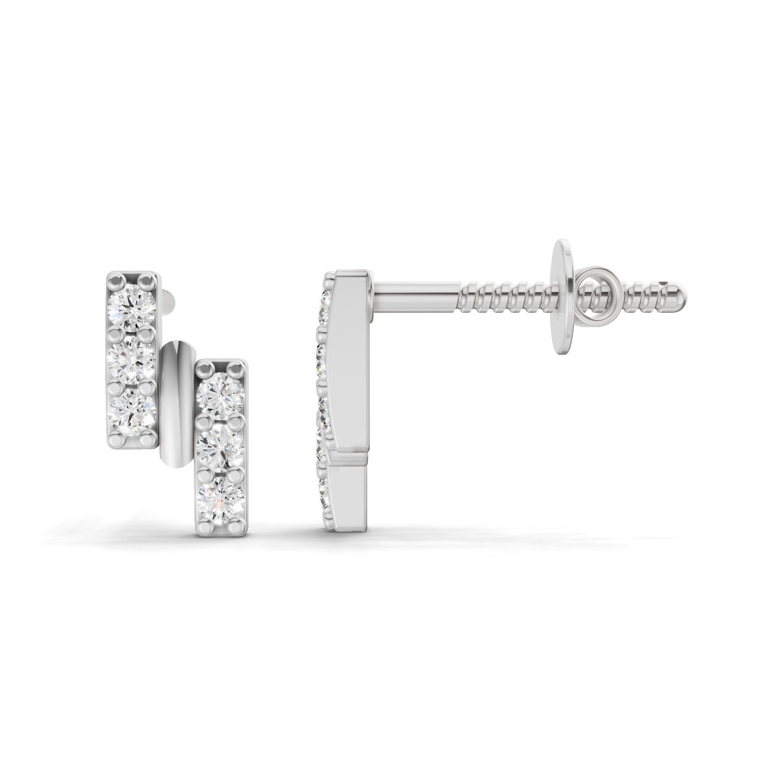 0.22 Carat Earrings for Women | 14K White Gold