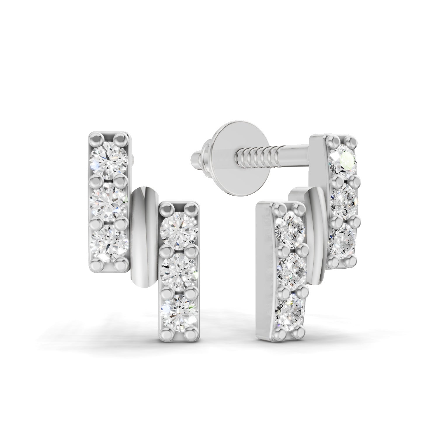 0.22 Carat Earrings for Women | 14K White Gold