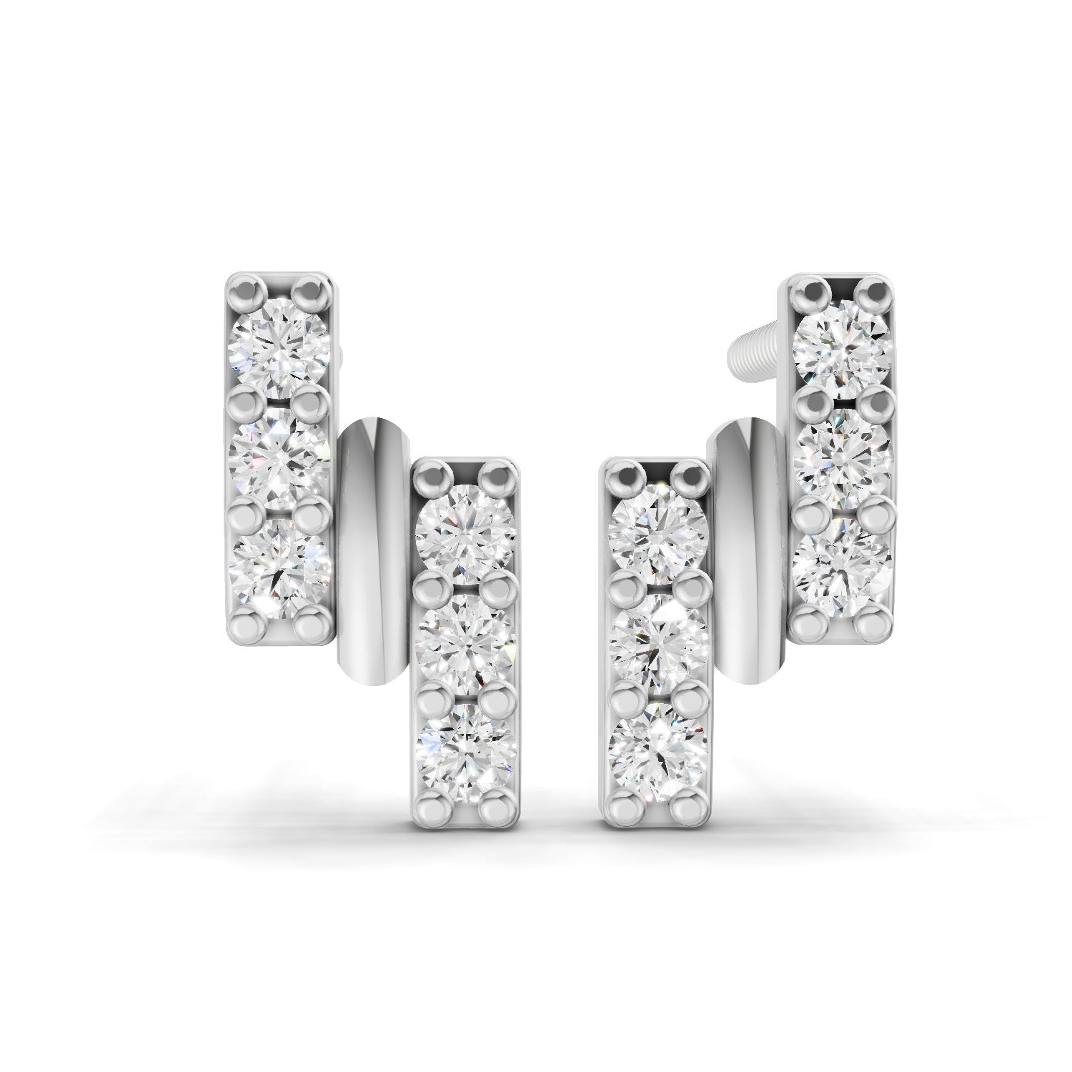 0.22 Carat Earrings for Women | 14K White Gold
