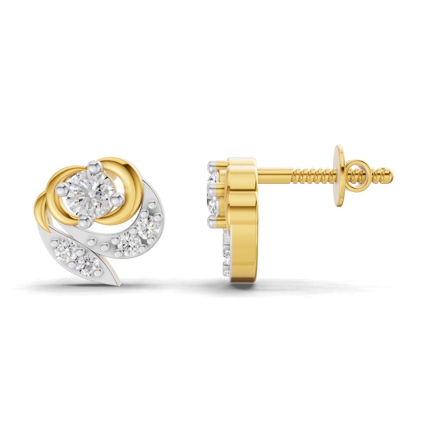 0.31 Carat  | 925 Sterling Silver Yellow Gold Plated Fashion Earrings