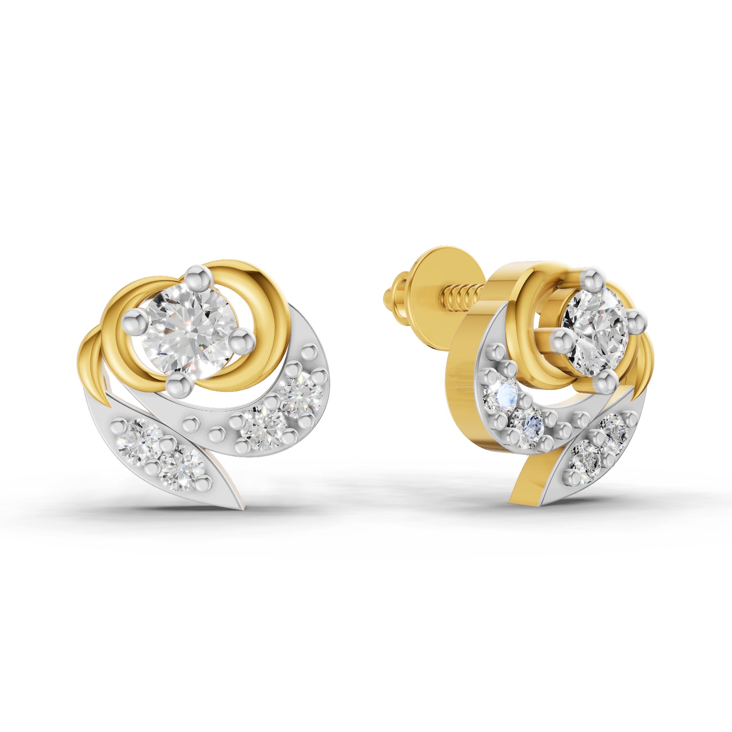0.31 Carat  | 925 Sterling Silver Yellow Gold Plated Fashion Earrings