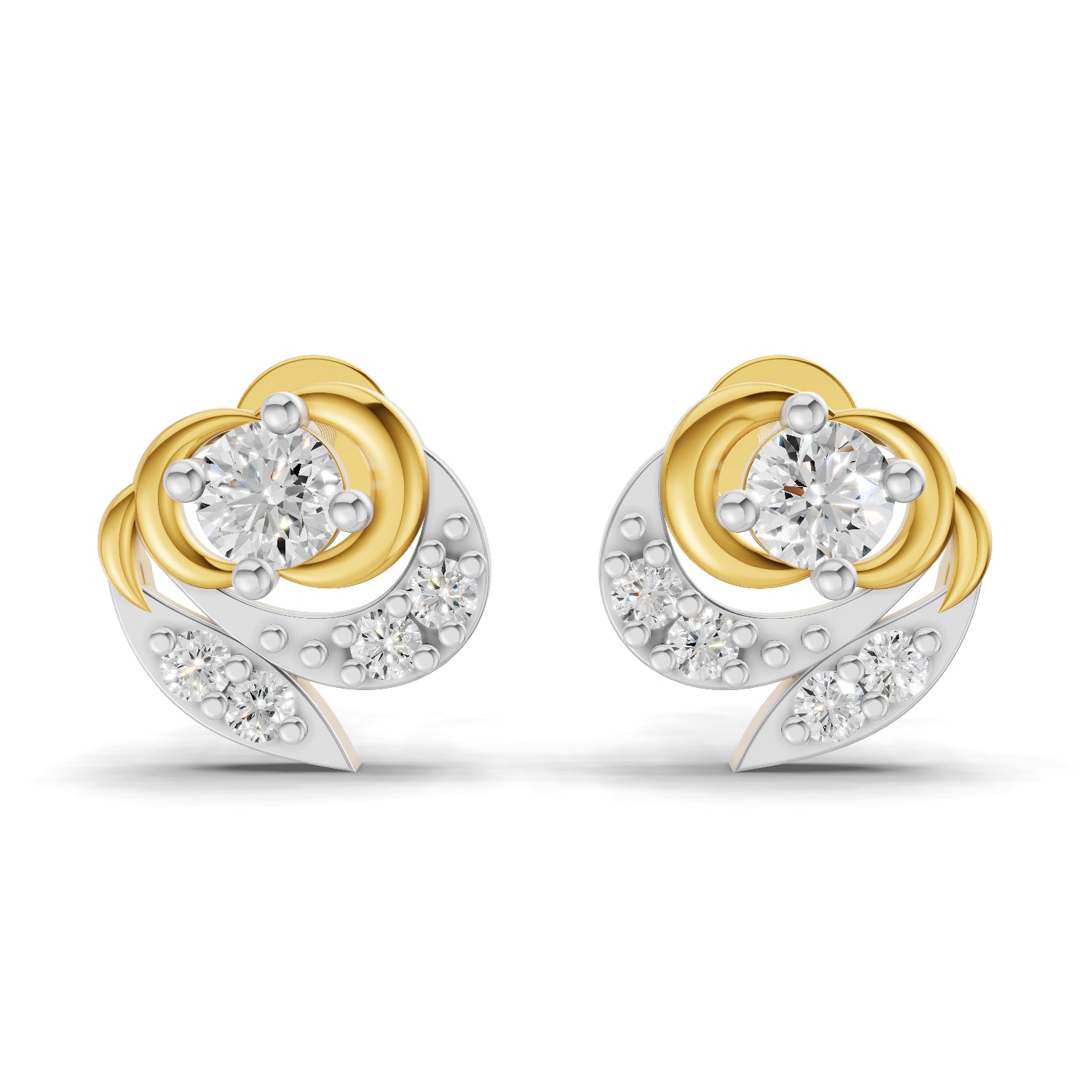 0.31 Carat  | 925 Sterling Silver Yellow Gold Plated Fashion Earrings