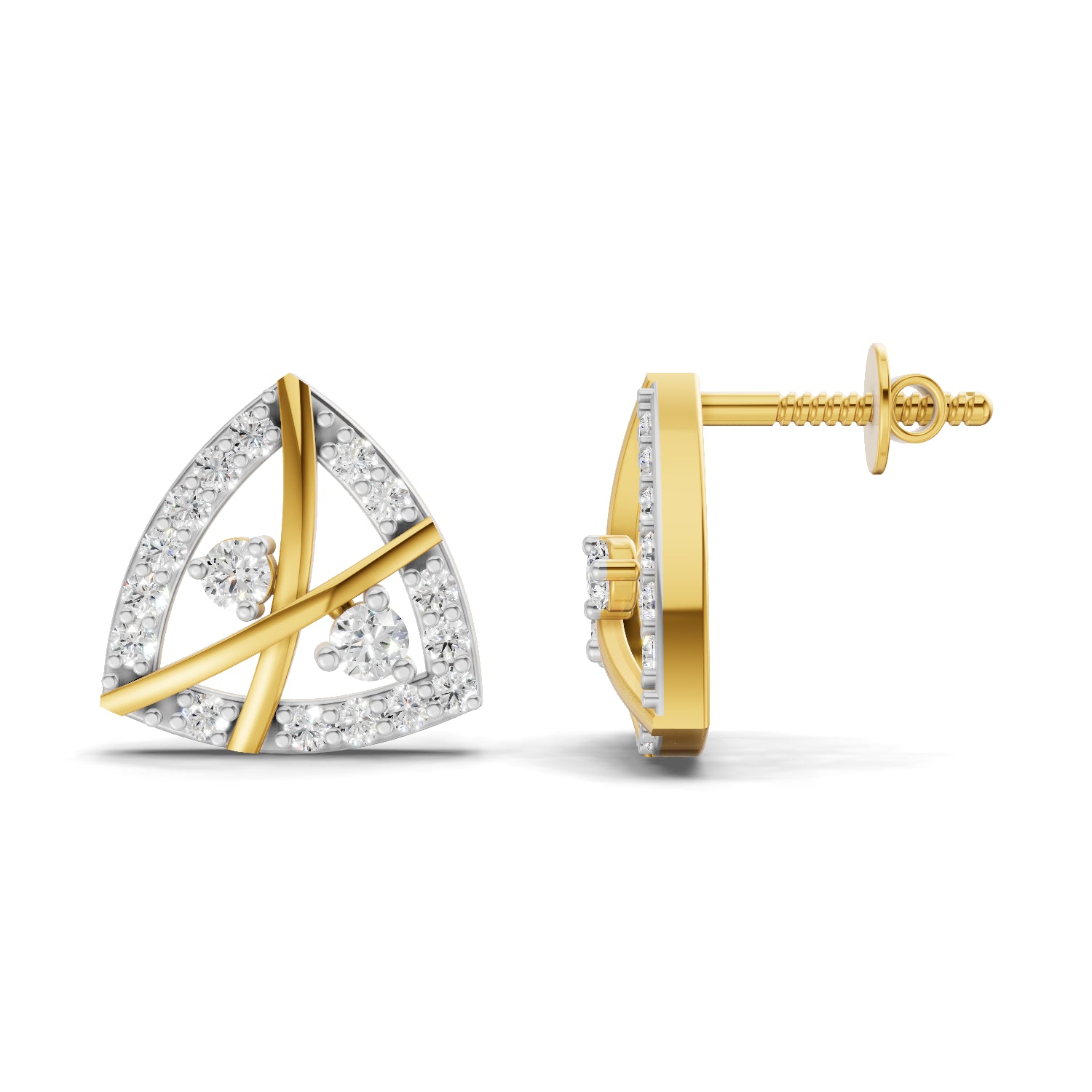 0.45 Carat  | 925 Sterling Silver Yellow Gold Plated Fashion Earrings