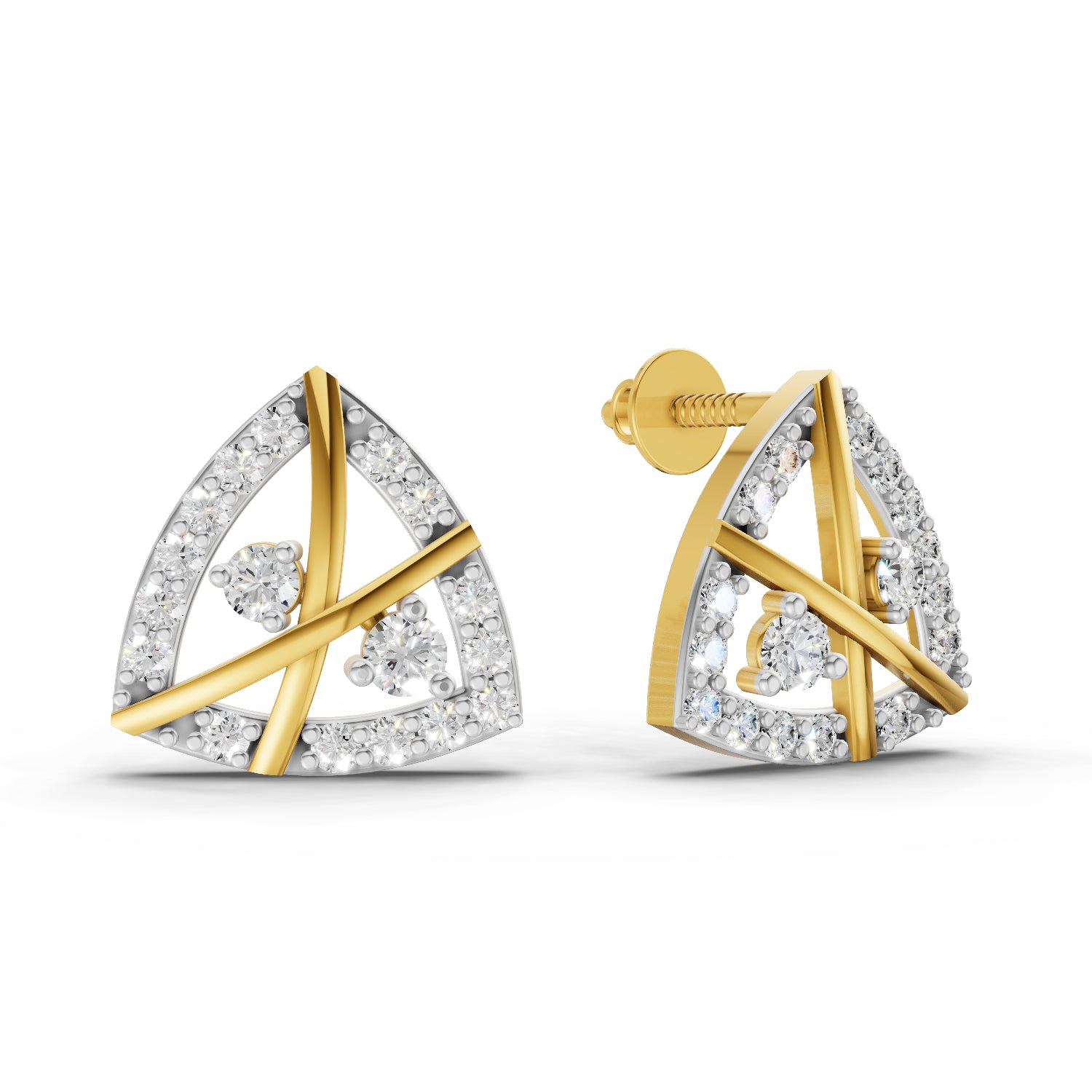 0.45 Carat  | 925 Sterling Silver Yellow Gold Plated Fashion Earrings