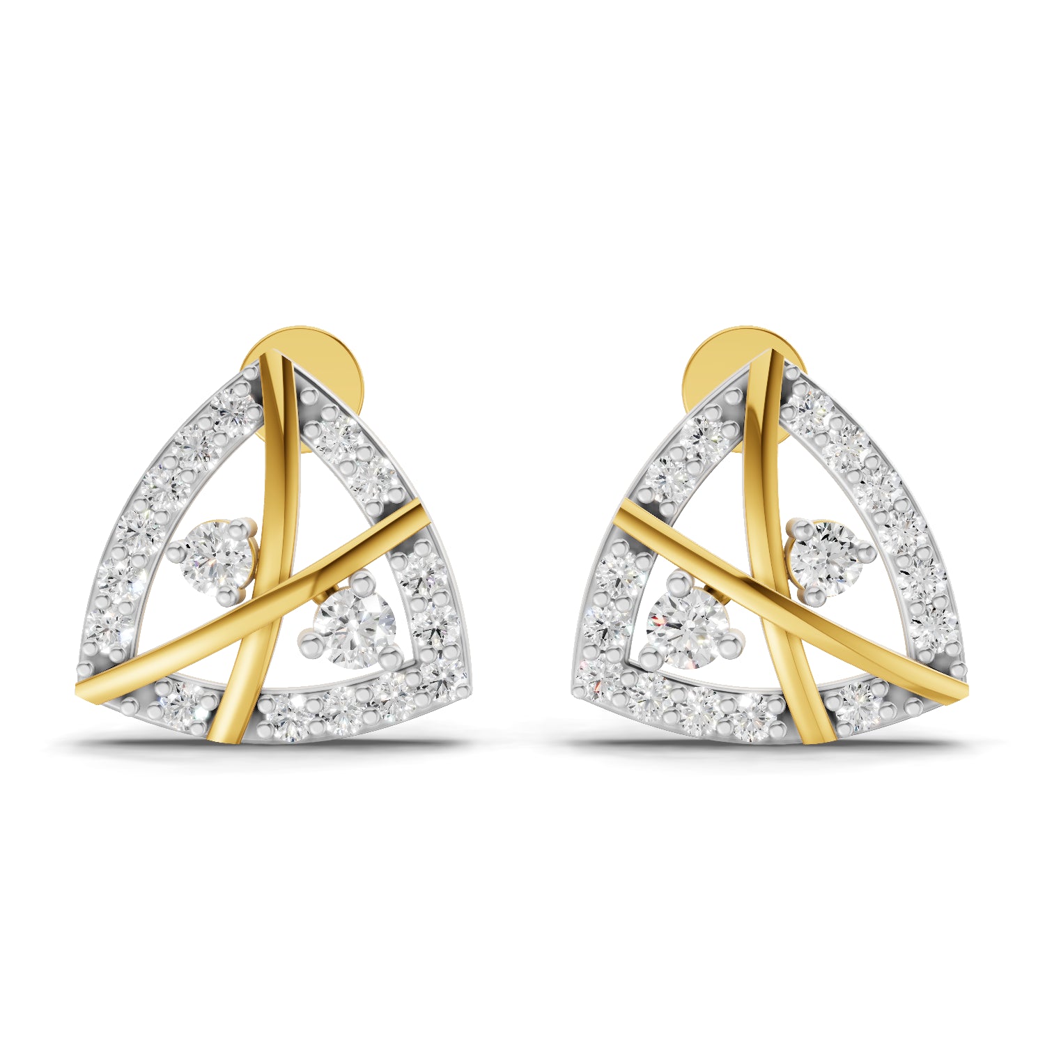 0.45 Carat  | 925 Sterling Silver Yellow Gold Plated Fashion Earrings