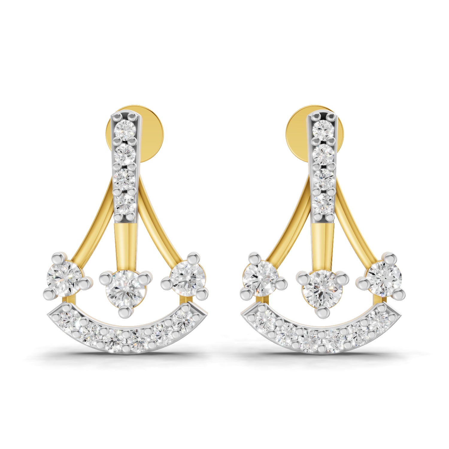 0.44 Carat  | 925 Sterling Silver Yellow Gold Plated Fashion Earrings