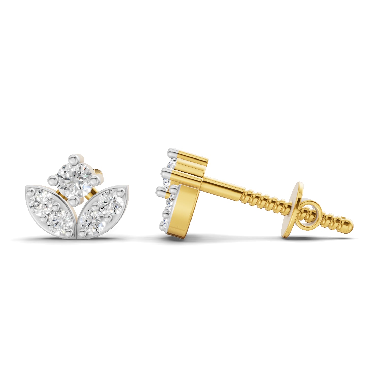 0.23 Carat  | 925 Sterling Silver Yellow Gold Plated Fashion Earrings