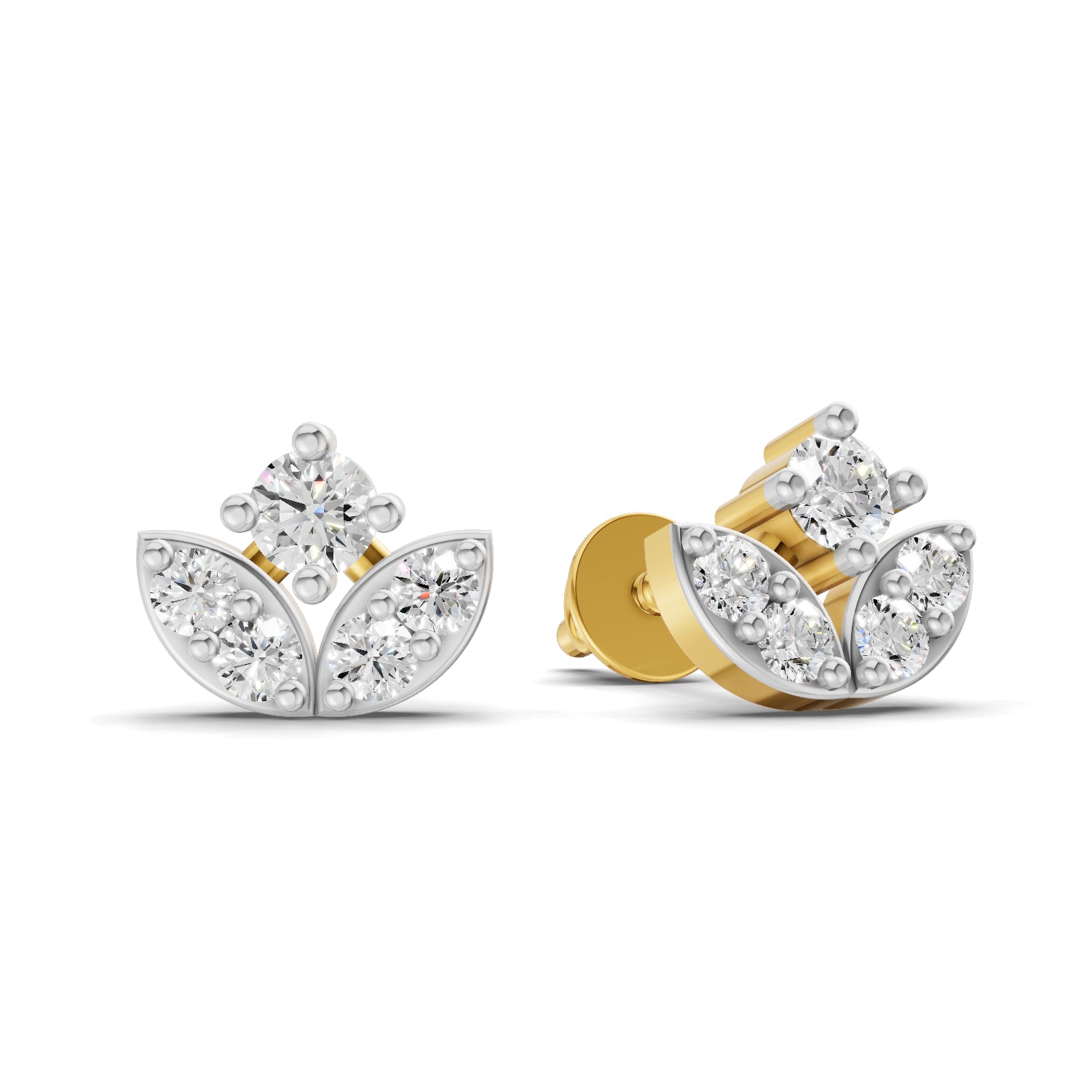 0.23 Carat  | 925 Sterling Silver Yellow Gold Plated Fashion Earrings