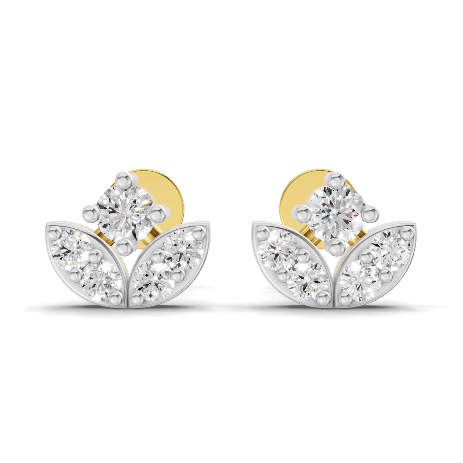 0.23 Carat  | 925 Sterling Silver Yellow Gold Plated Fashion Earrings