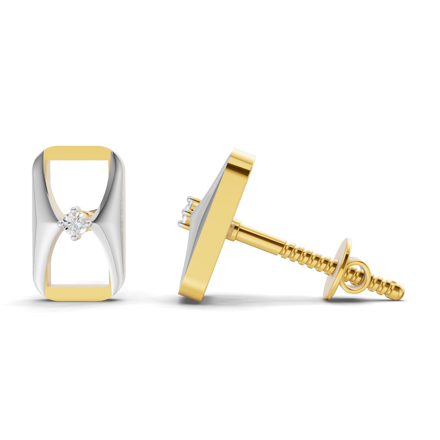 0.02 Carat  | 925 Sterling Silver Yellow Gold Plated Fashion Earrings