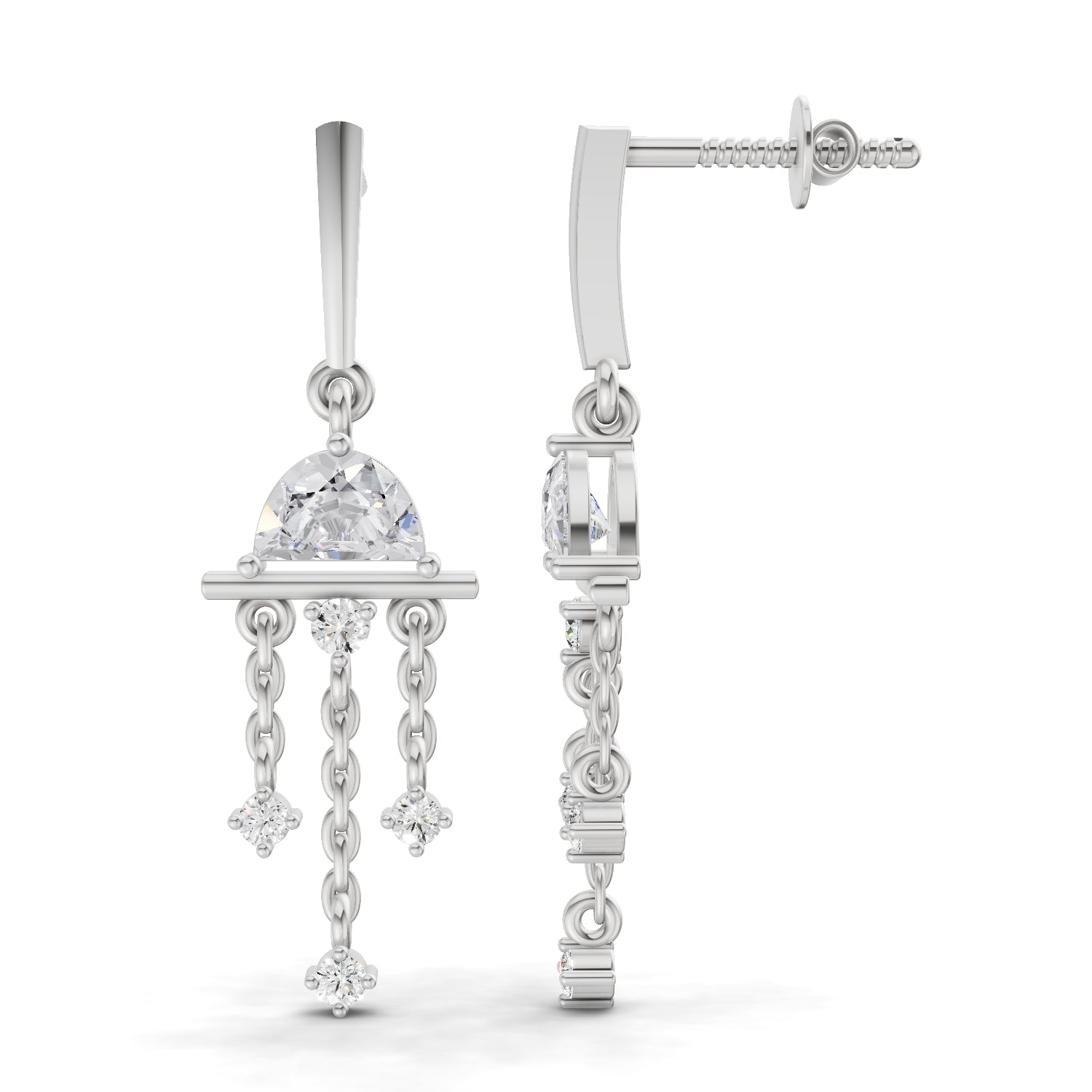 1 Carat Celestial Cascade Earrings | 14K White Gold