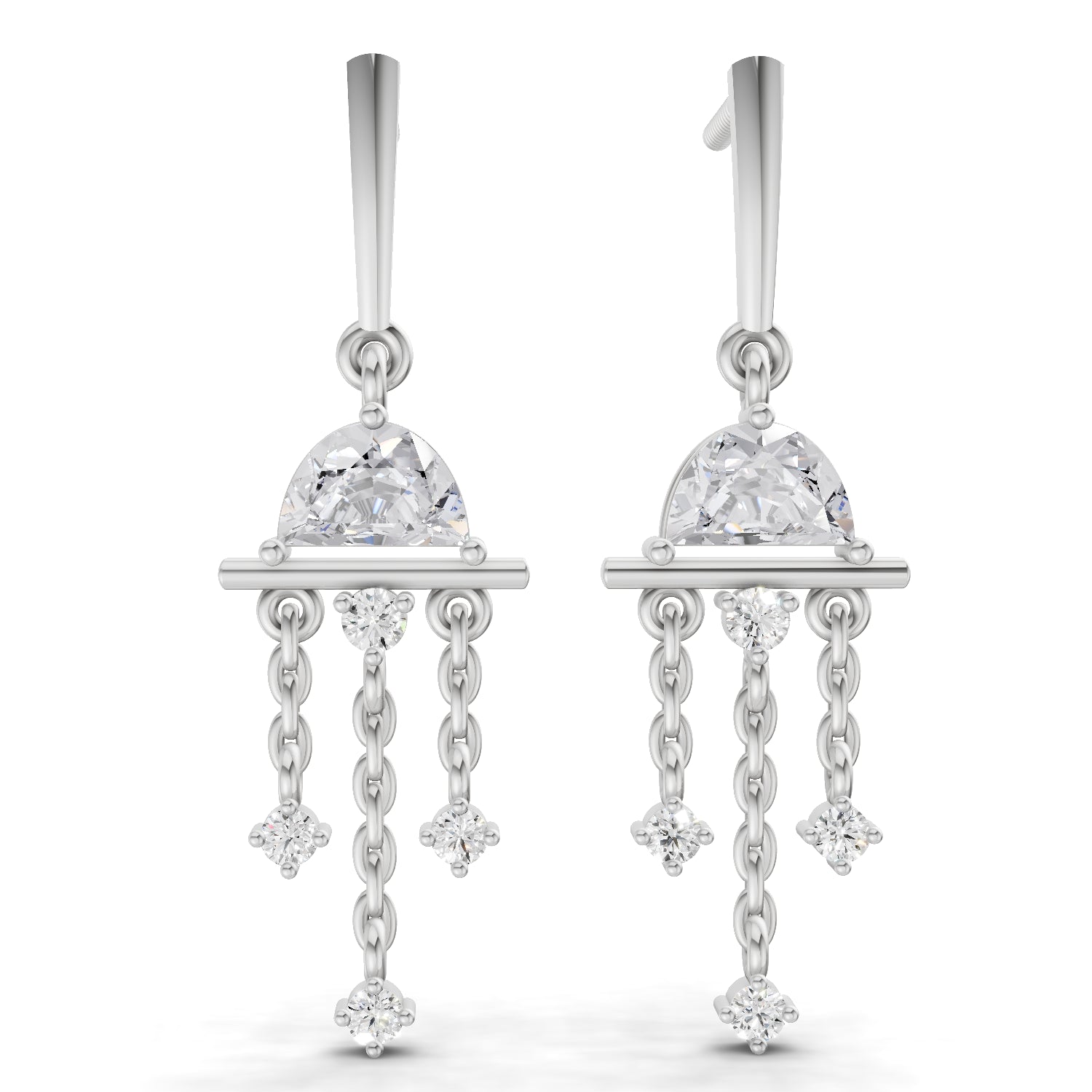 1 Carat Celestial Cascade Earrings | 14K White Gold