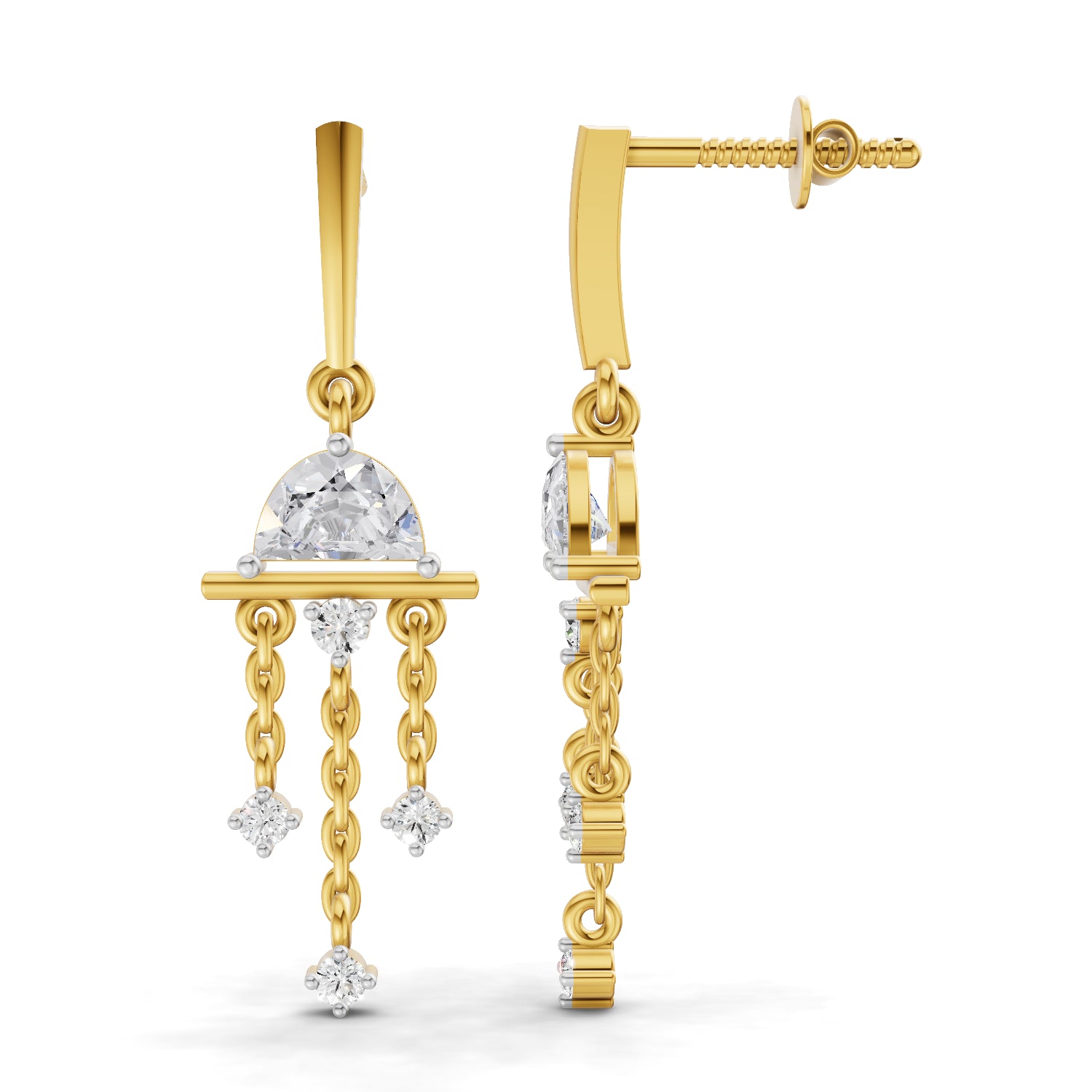 1 Carat Celestial Cascade Earrings | 14K Yellow Gold