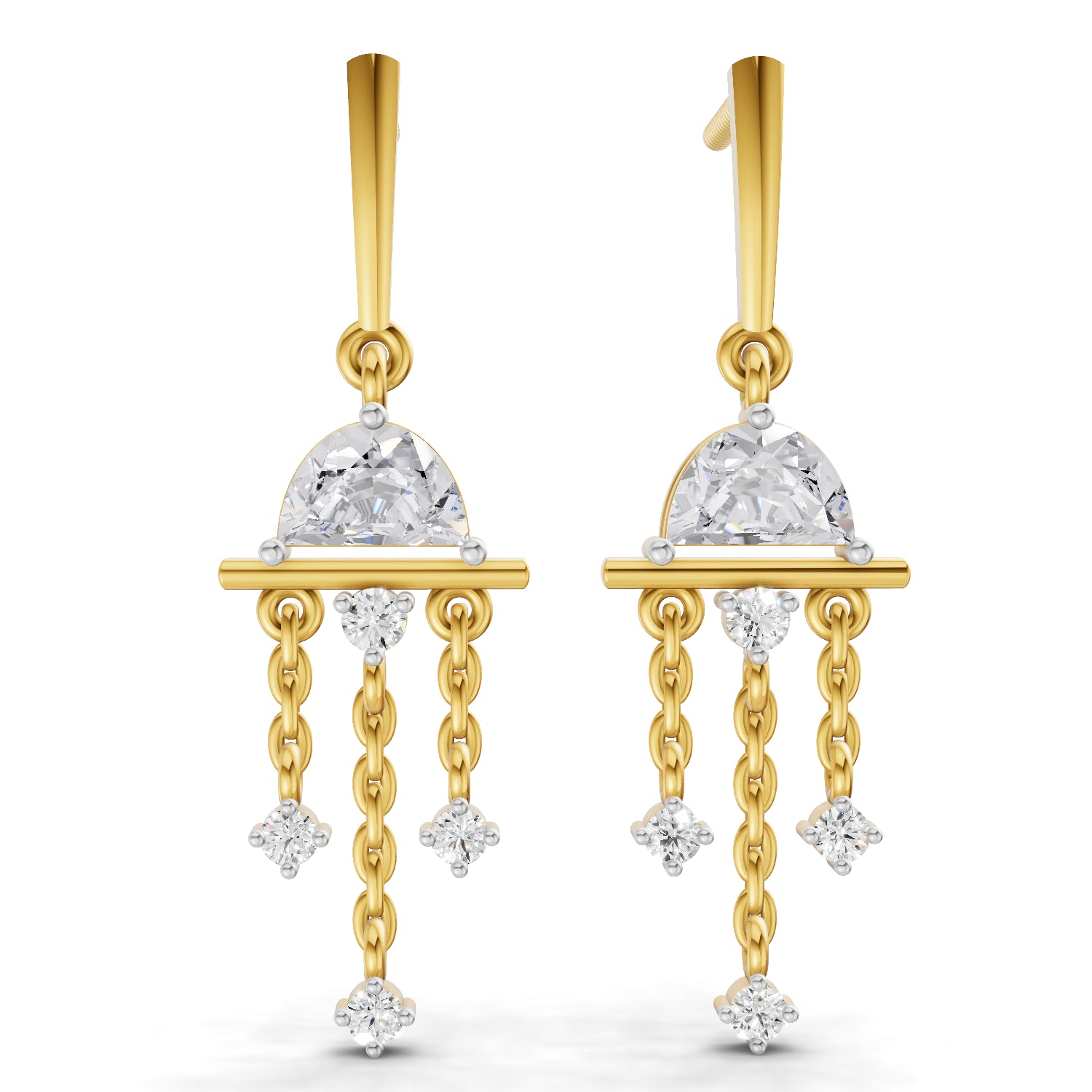 1 Carat Celestial Cascade Earrings | 14K Yellow Gold