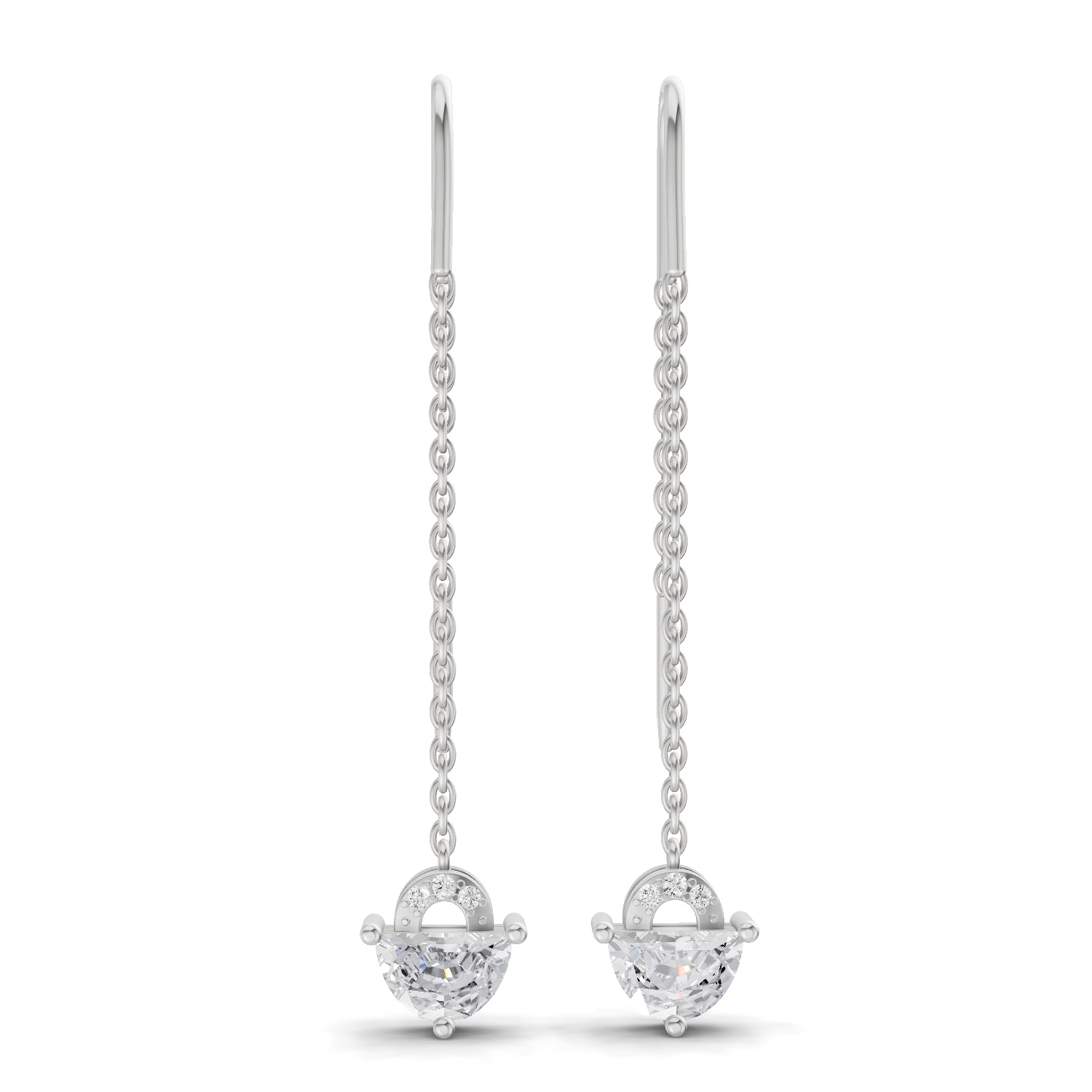 1.48 Carat Luna Threader Earrings | 14K White Gold