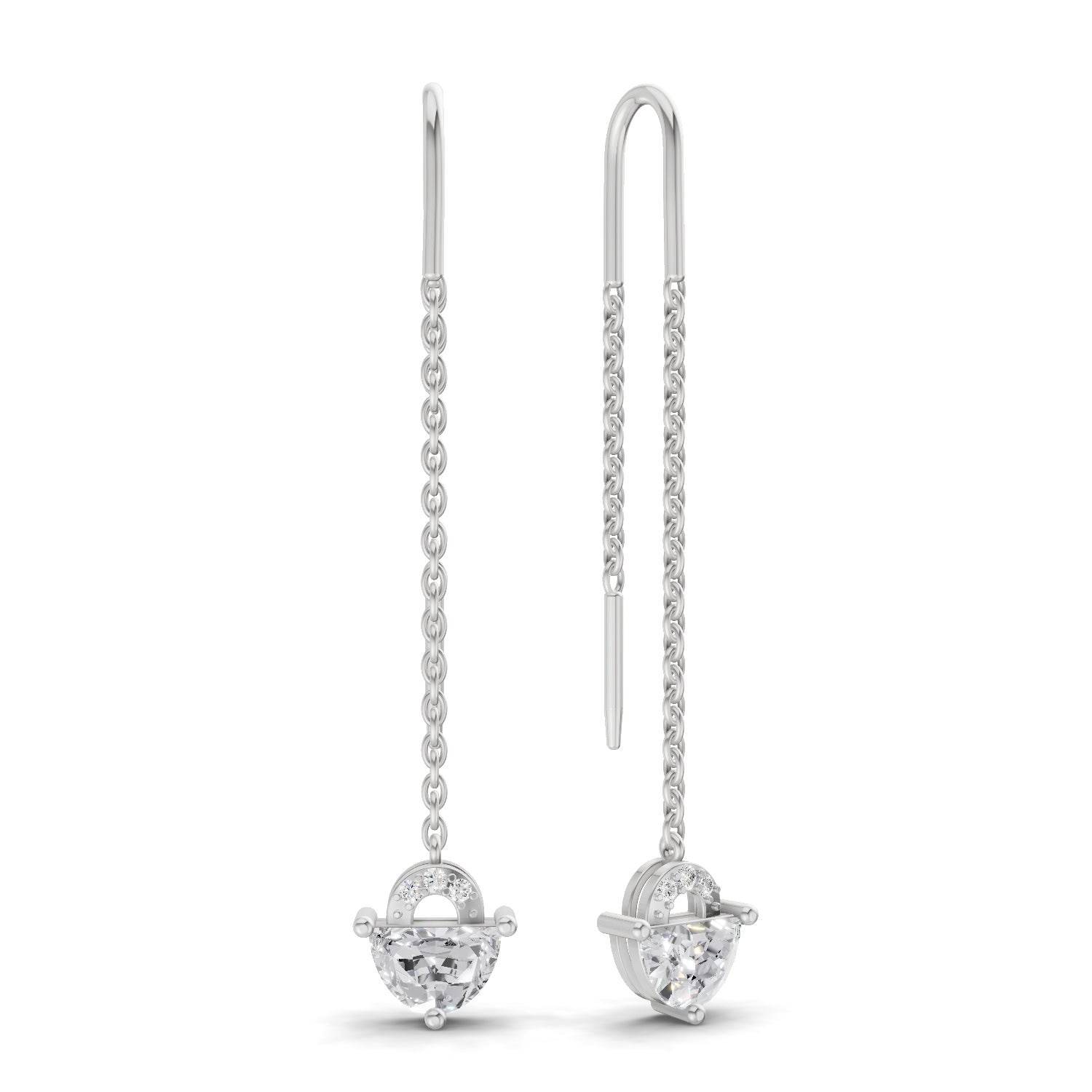 1.41 Carat Luna Threader Earrings | 14K White Gold