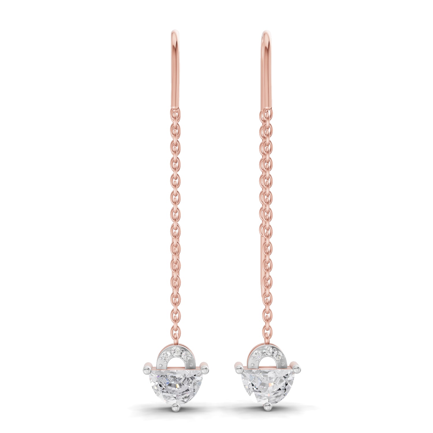 1.1 Carat Luna Threader Earrings | 14K Rose Gold